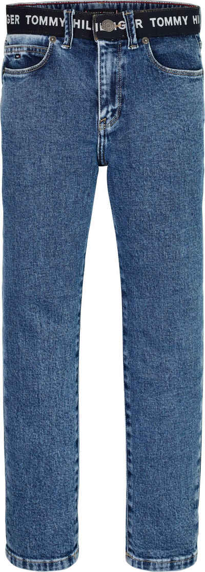 Tommy Hilfiger Straight-Jeans »MODERN STRAIGHT TAPE« (1-tlg) mit gewebtem Tommy Hilfiger-Logobund in Kontrast