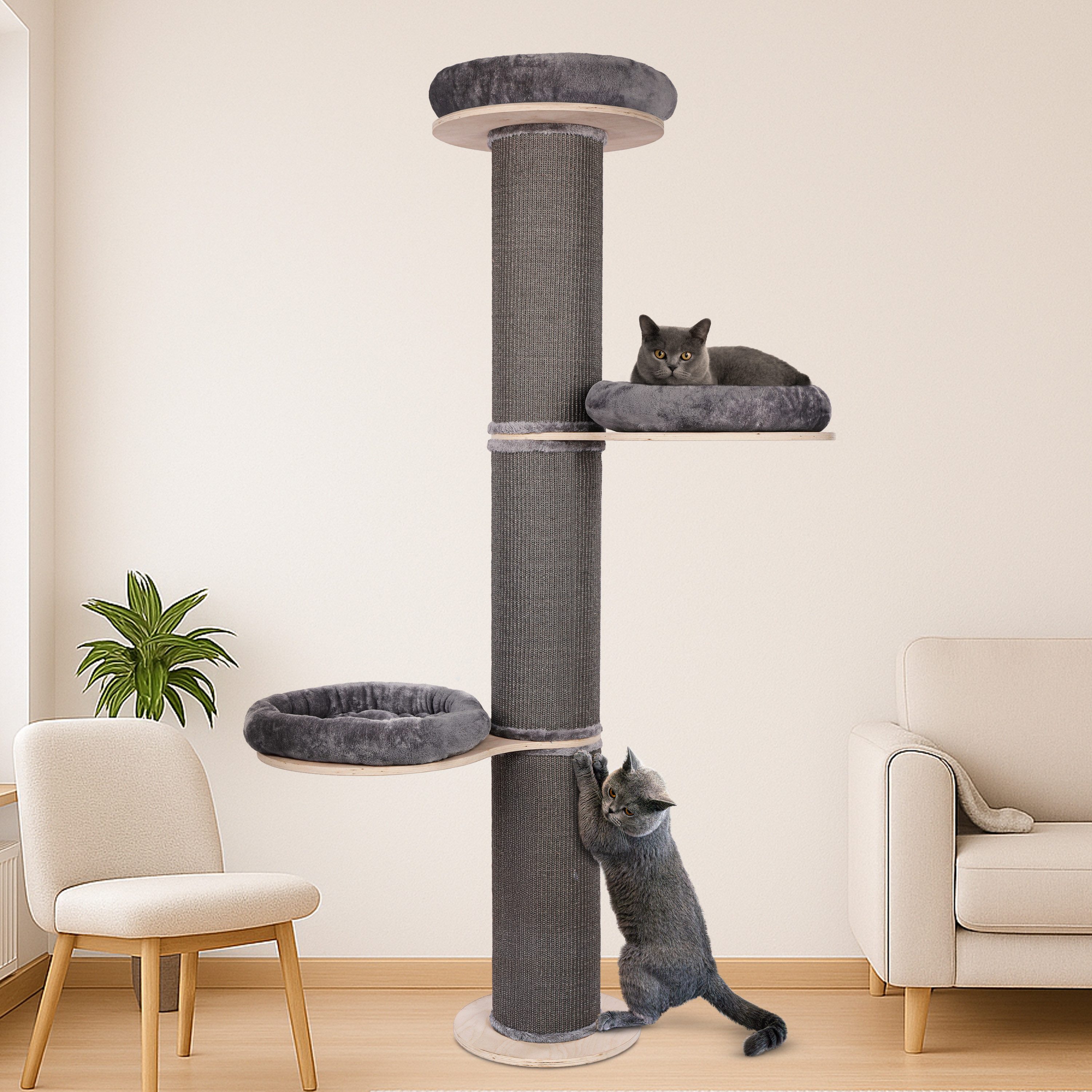 PET VIOLET Kratzbaum wandmontiert 185 cm hoch, XXL Katzenbaum I Premium Sis günstig online kaufen