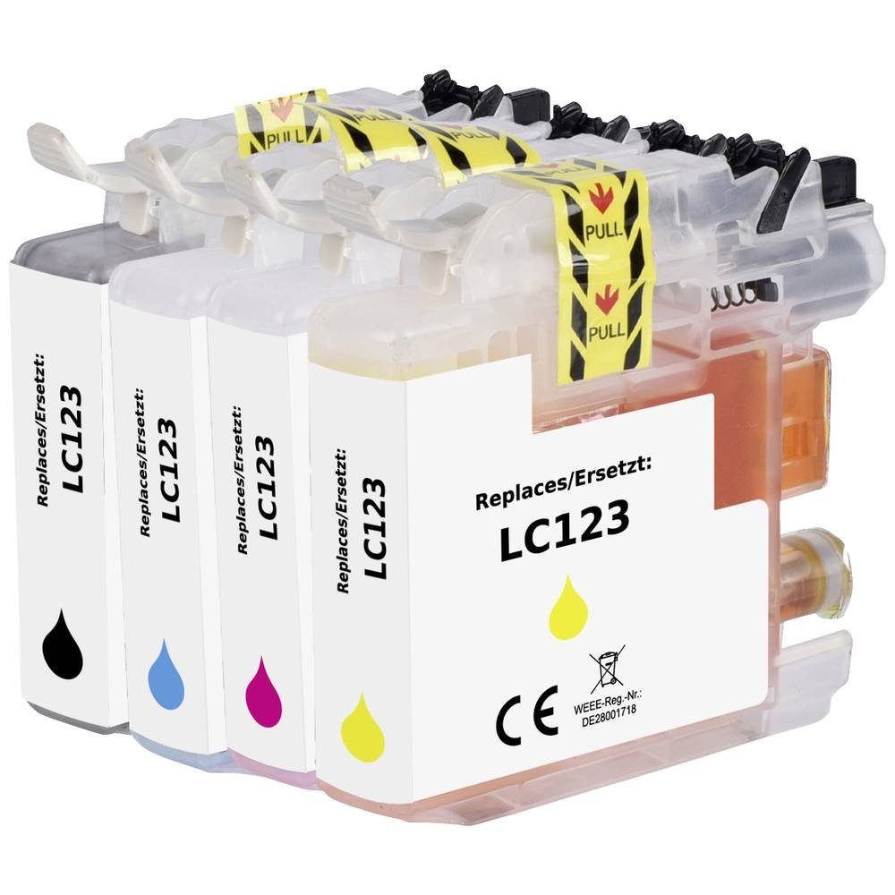 Renkforce Tinte ersetz LC-123BK, LC-123C, LC-123M, LC-123Y RF-5679774 Tintenpatrone