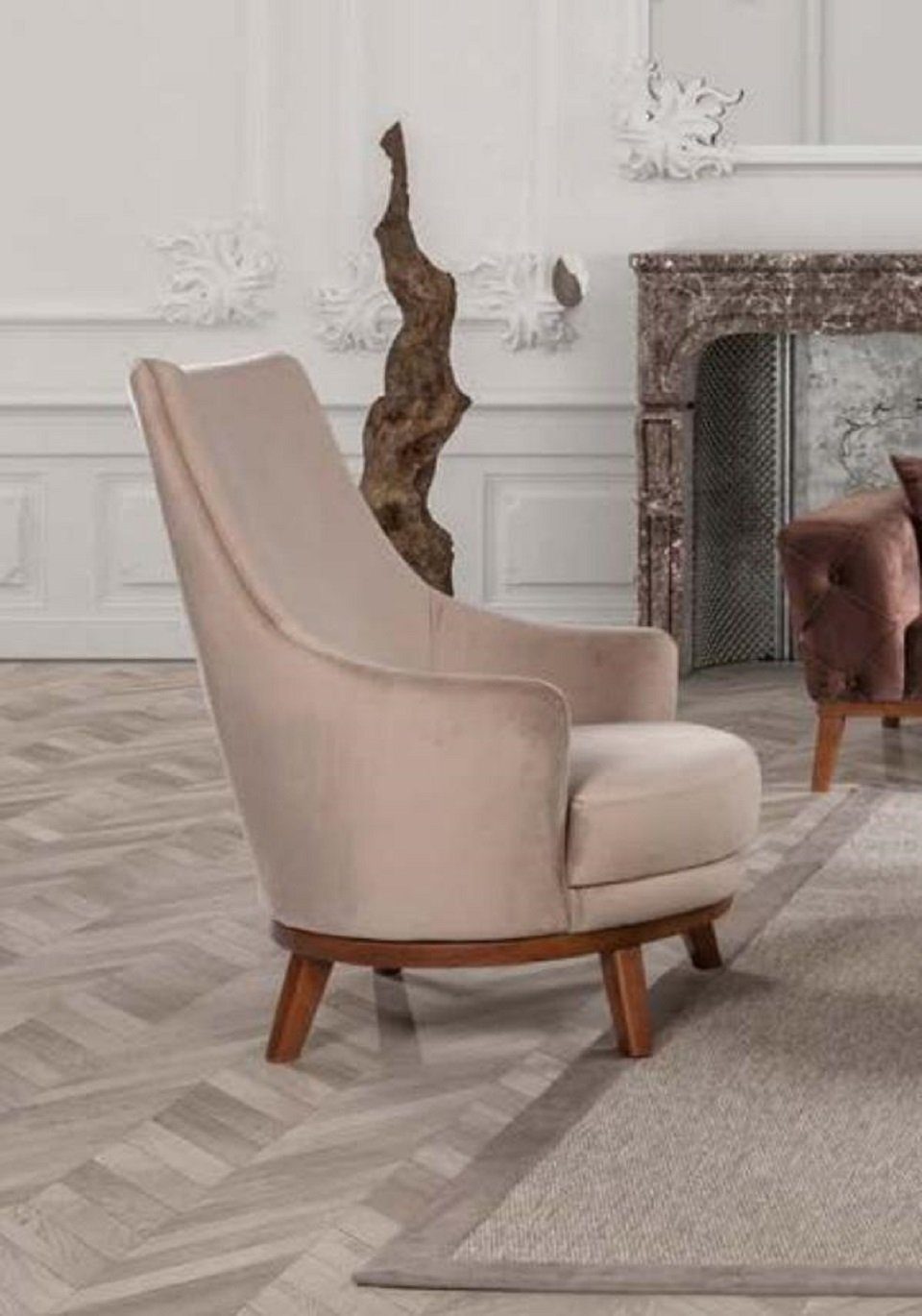 JVmoebel Sessel Wohnzimmer Stoff Sessel Weiß Modernes Farbe Neu 1 Design Stil Sitz