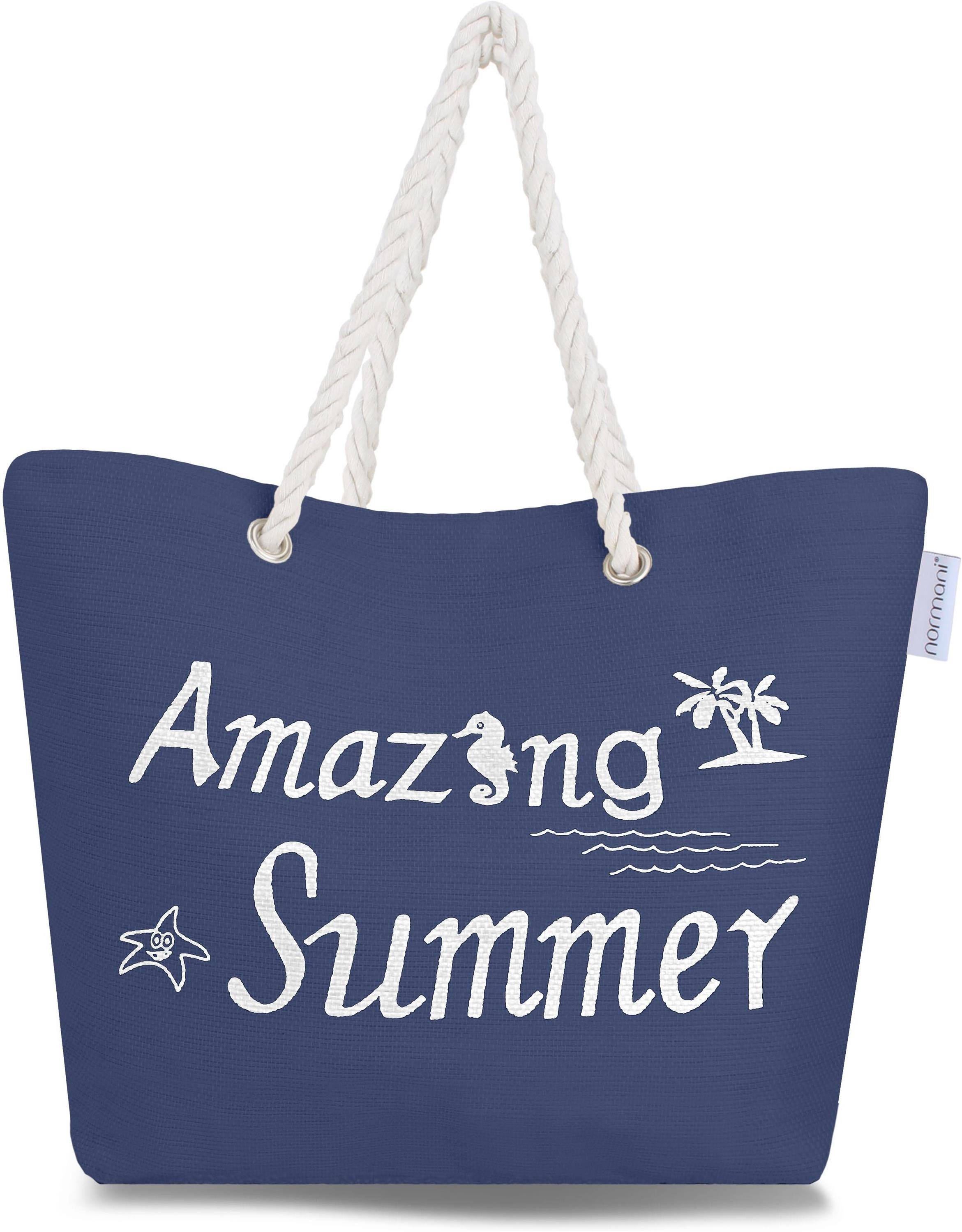 normani Strandtasche Bequeme Sommer-Umhängetasche, Strandtasche, Schultertasche als Henkeltasche tragbar Amazing Summer Blue