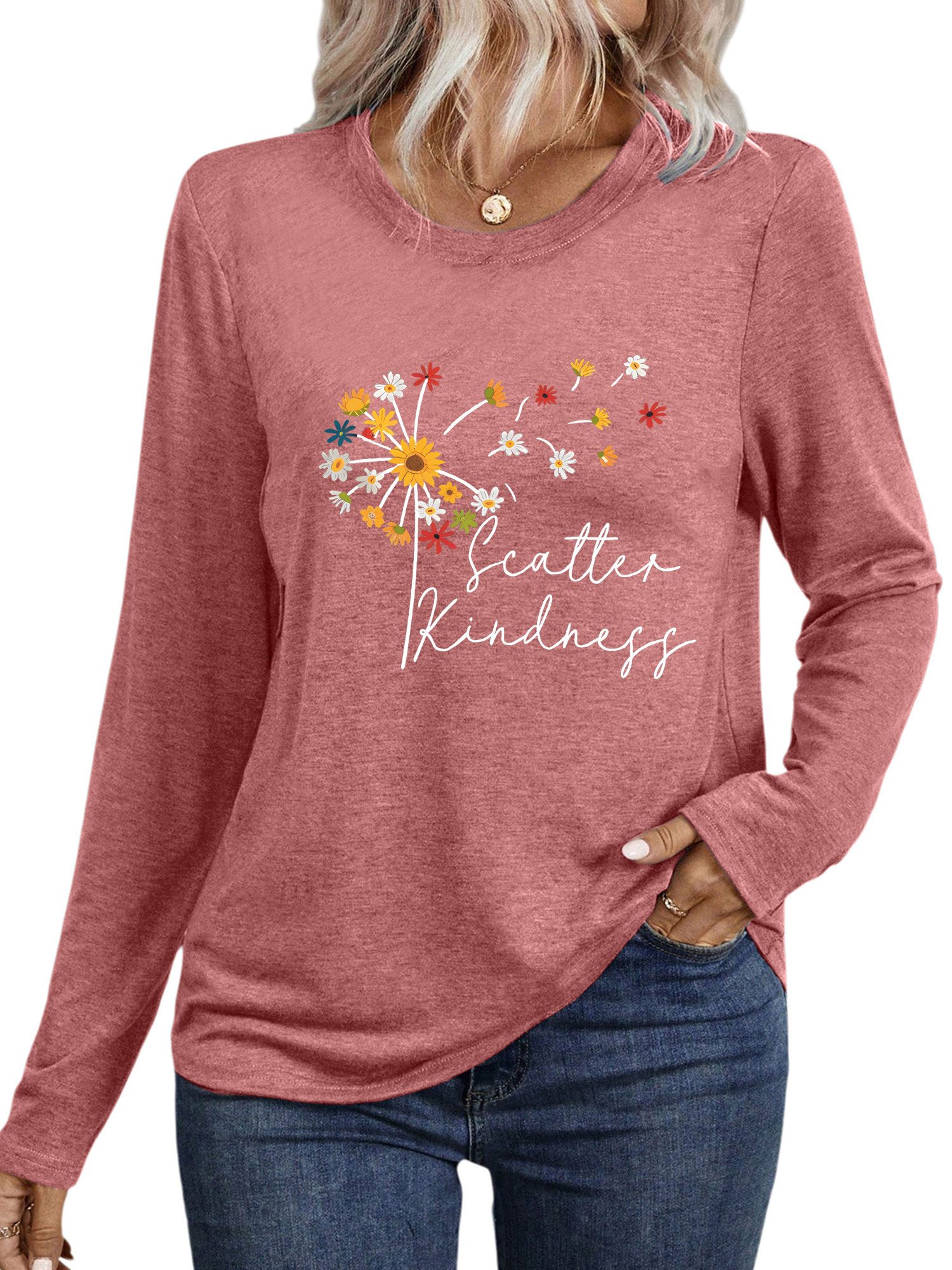 PYLIKE Langarmshirt Bequemes Shirt Damen Langarm Herbst Basic-Shirt mit aus günstig online kaufen