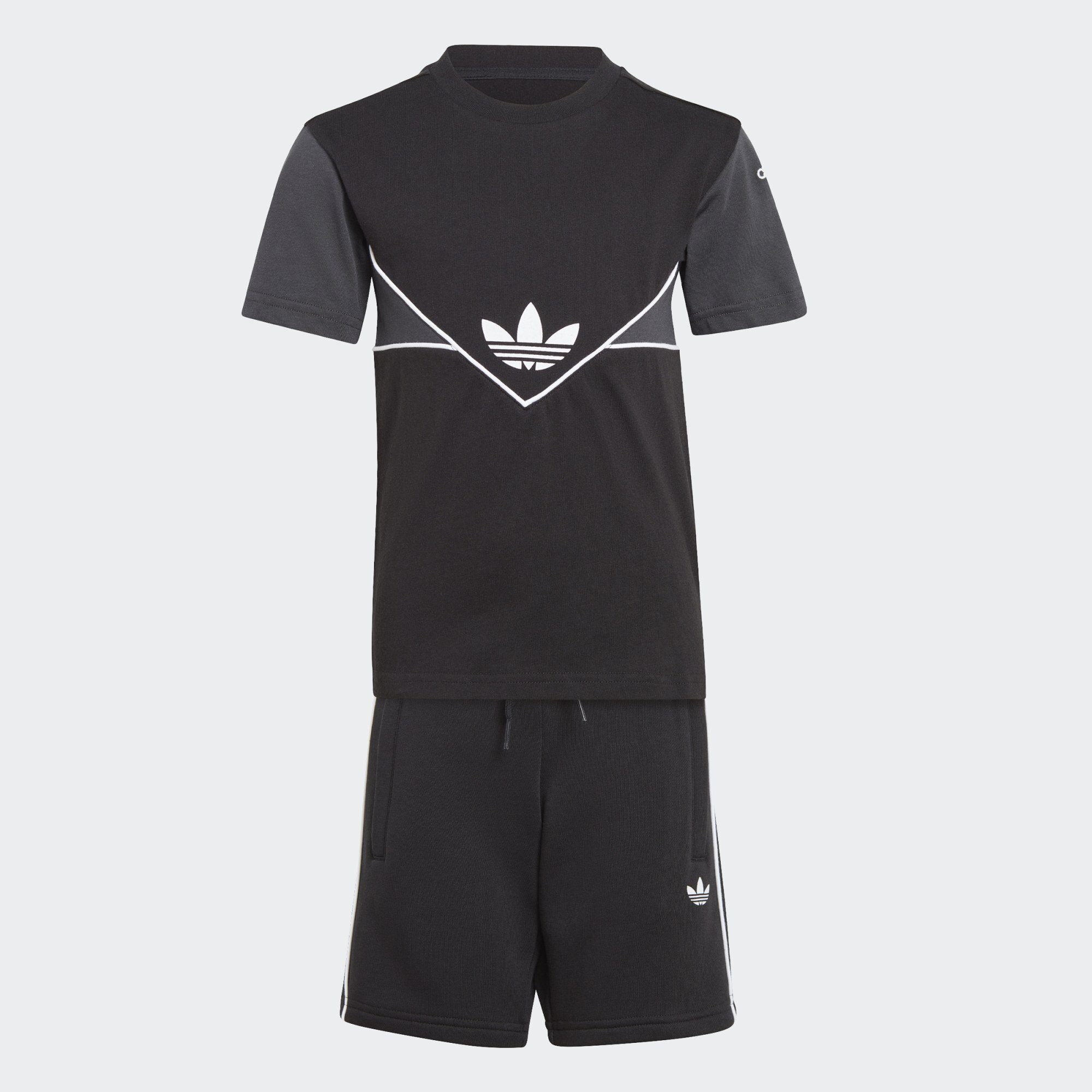 adidas Originals Trainingsanzug SHORTS SET Black UND ADICOLOR T-SHIRT