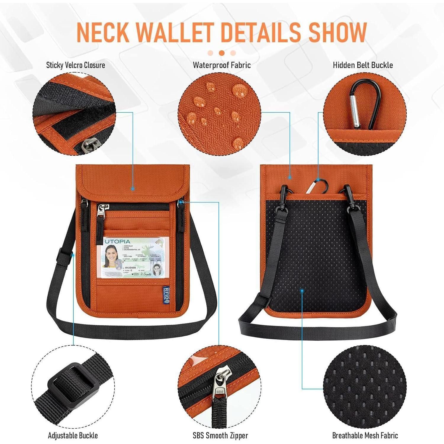 LuxusKollektion Brustbeutel Brustbeutel RFID Schutz Mehrere Taschen Reisegeldbeutel Brusttasche – Bild 3 von 5