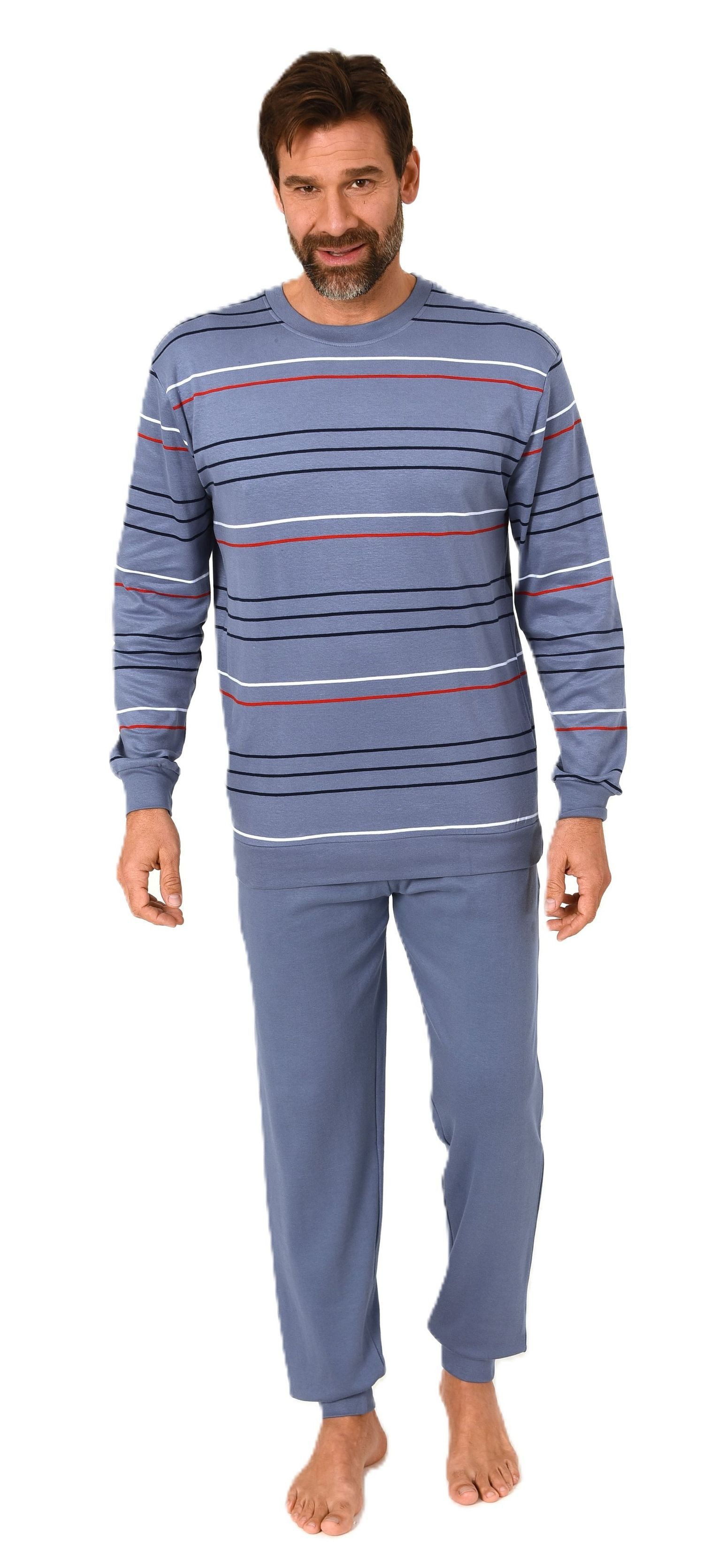 Normann Pyjama Herren Schlafanzug mit Bündchen günstig online kaufen