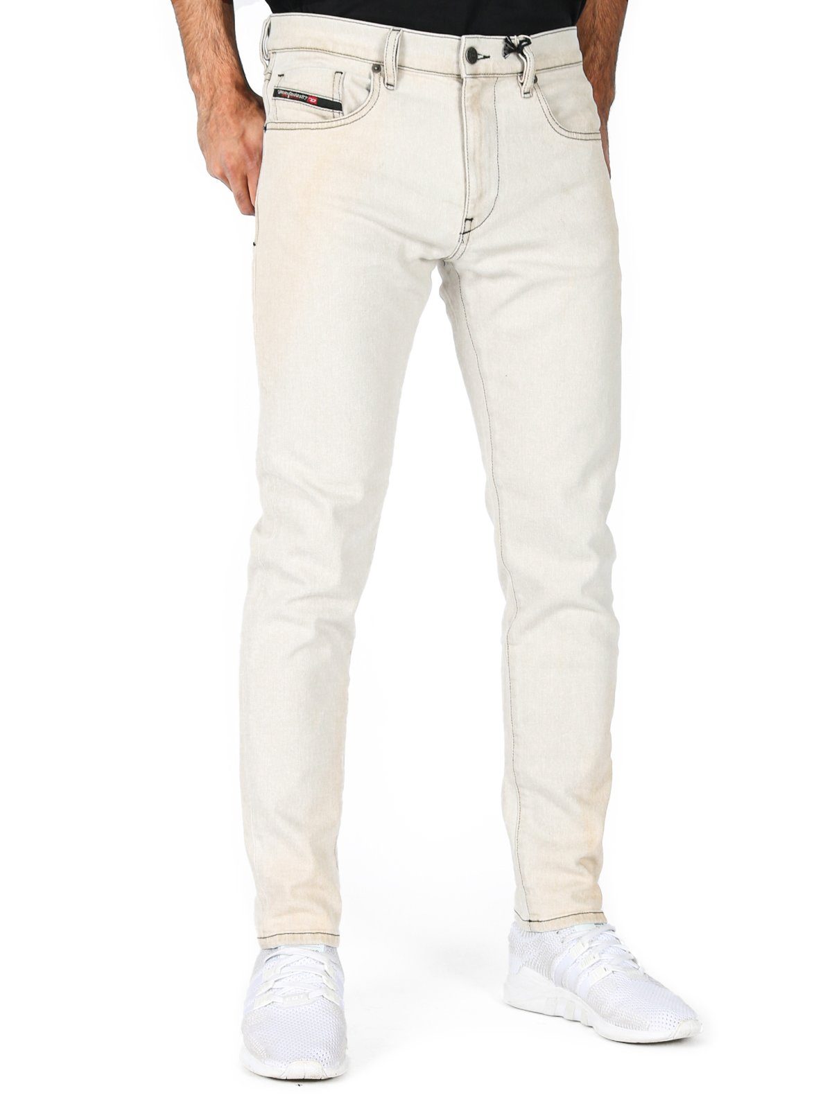 Diesel Slim-fit-Jeans Creme Weiß - Vintage Look - D-Strukt-SP20 09A52