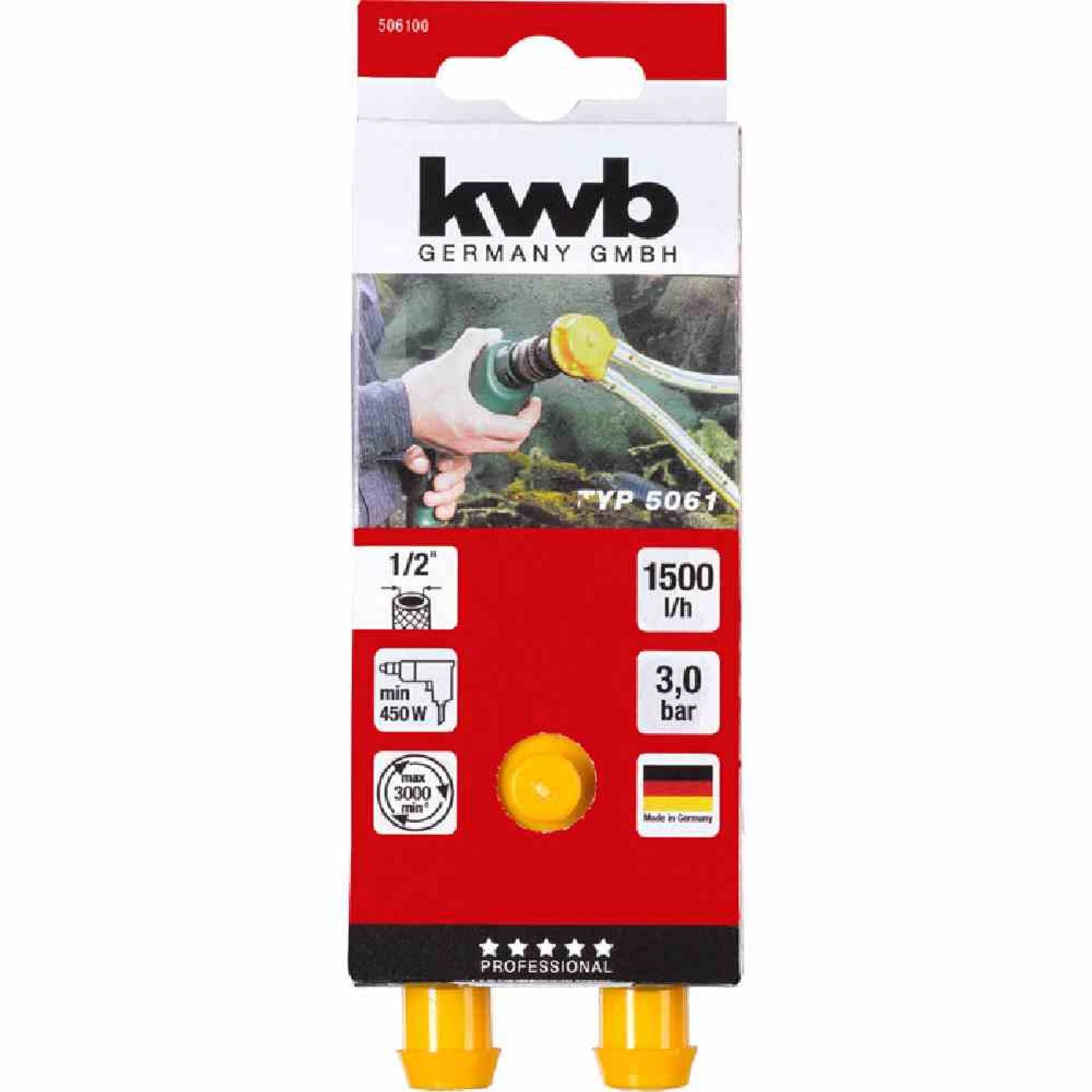 kwb Gartenpumpe Mini Pumpe R 13mm (1/2) selbstansaugende Impellerpumpe Gartenpumpe Be
