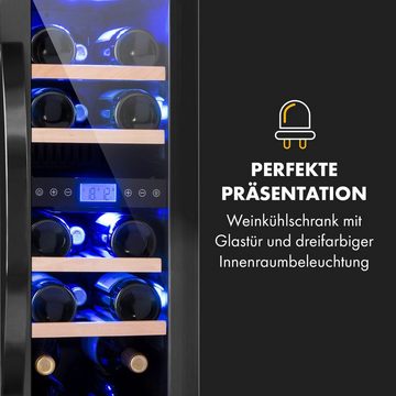 Klarstein Weinkühlschrank Vinovilla 17 Built-in Duo Onyx Edition, für 17 Standardflaschen á 0,75l,2 Zonen Wein Flaschenkühlschrank Weintemperierschrank Weinschrank