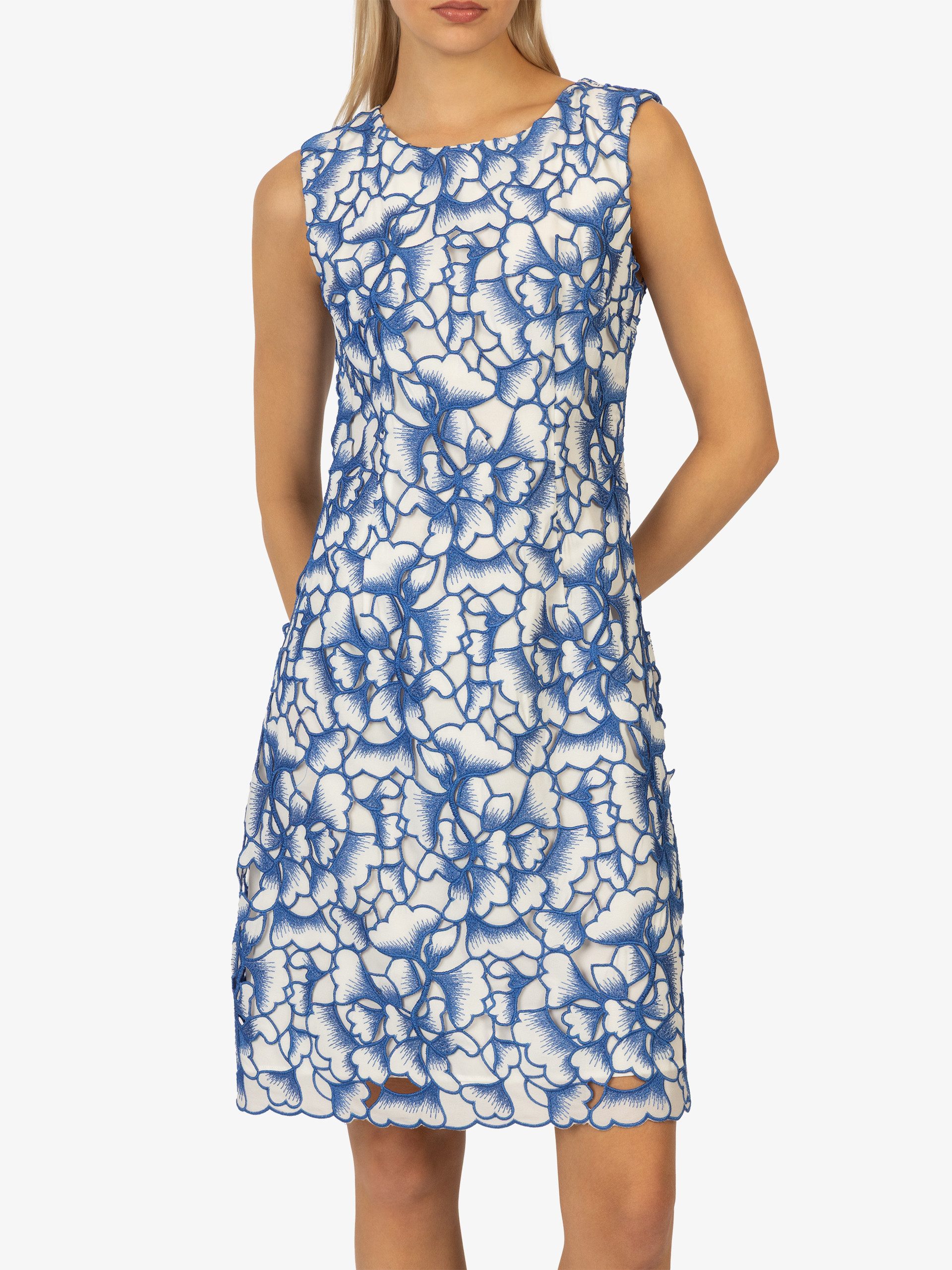 Kraimod Cocktailkleid mit floraler Spitze und Rundhals