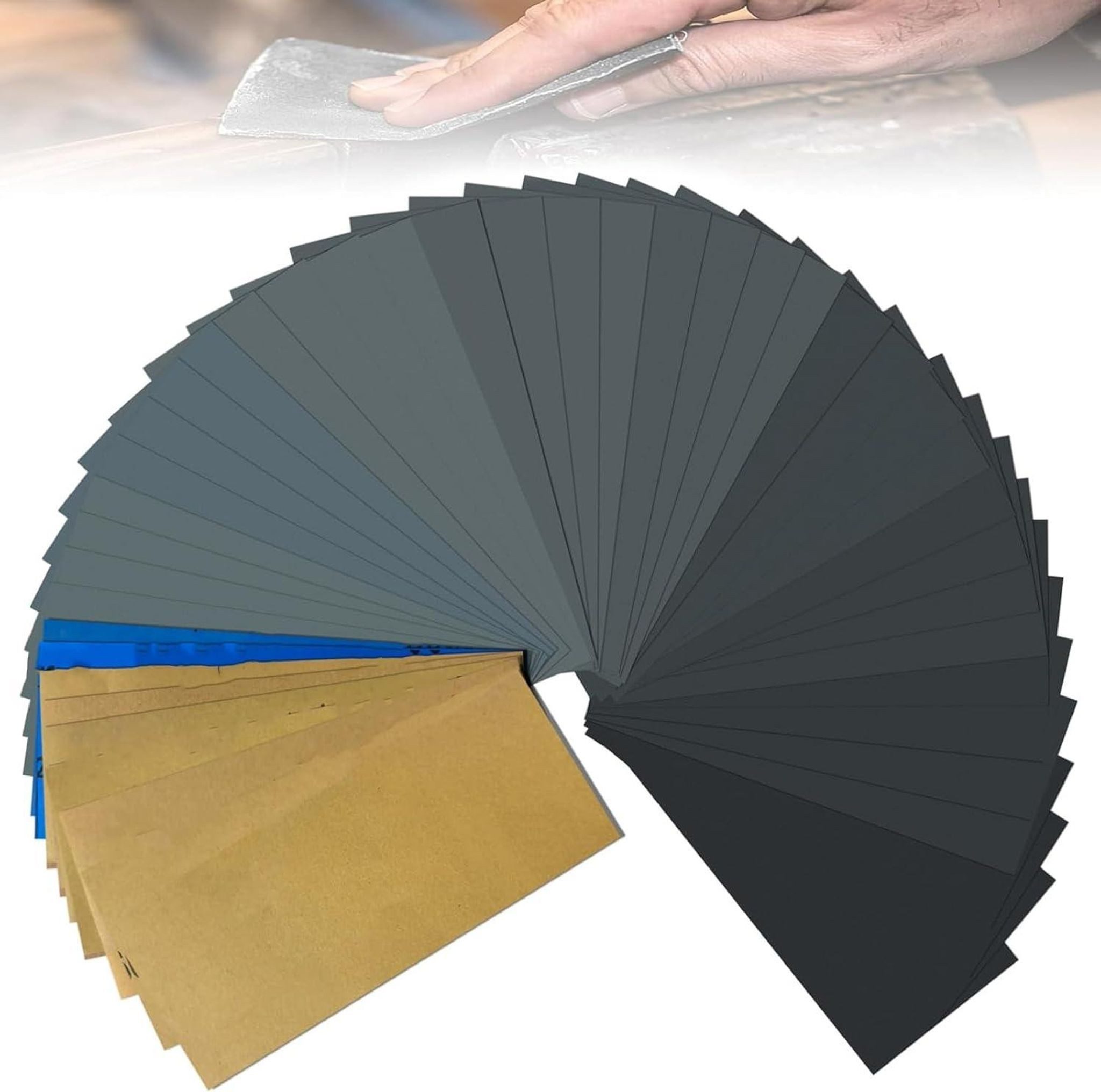 FELIXLEO Schleifpapier 24 teiliges Schleifpapier Set, Nass und Trockenschleifpapier