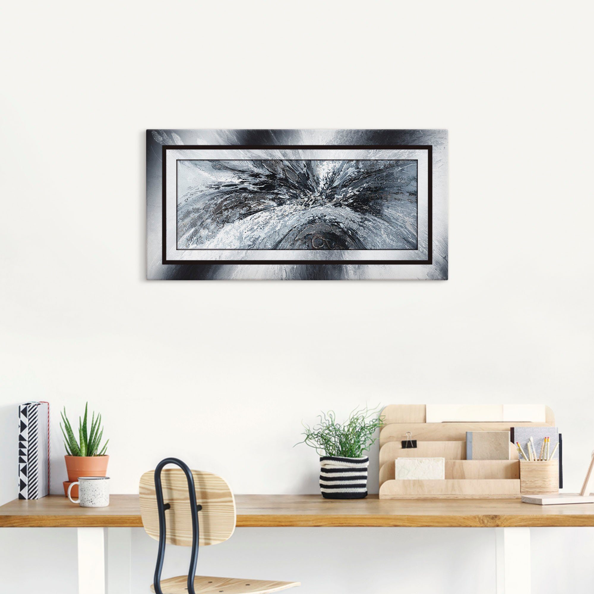 Artland Wandbild Schwarz - weiß abstrakt 1, Muster (1 St), als Alubild, Leinwandbild in verschied. Größen