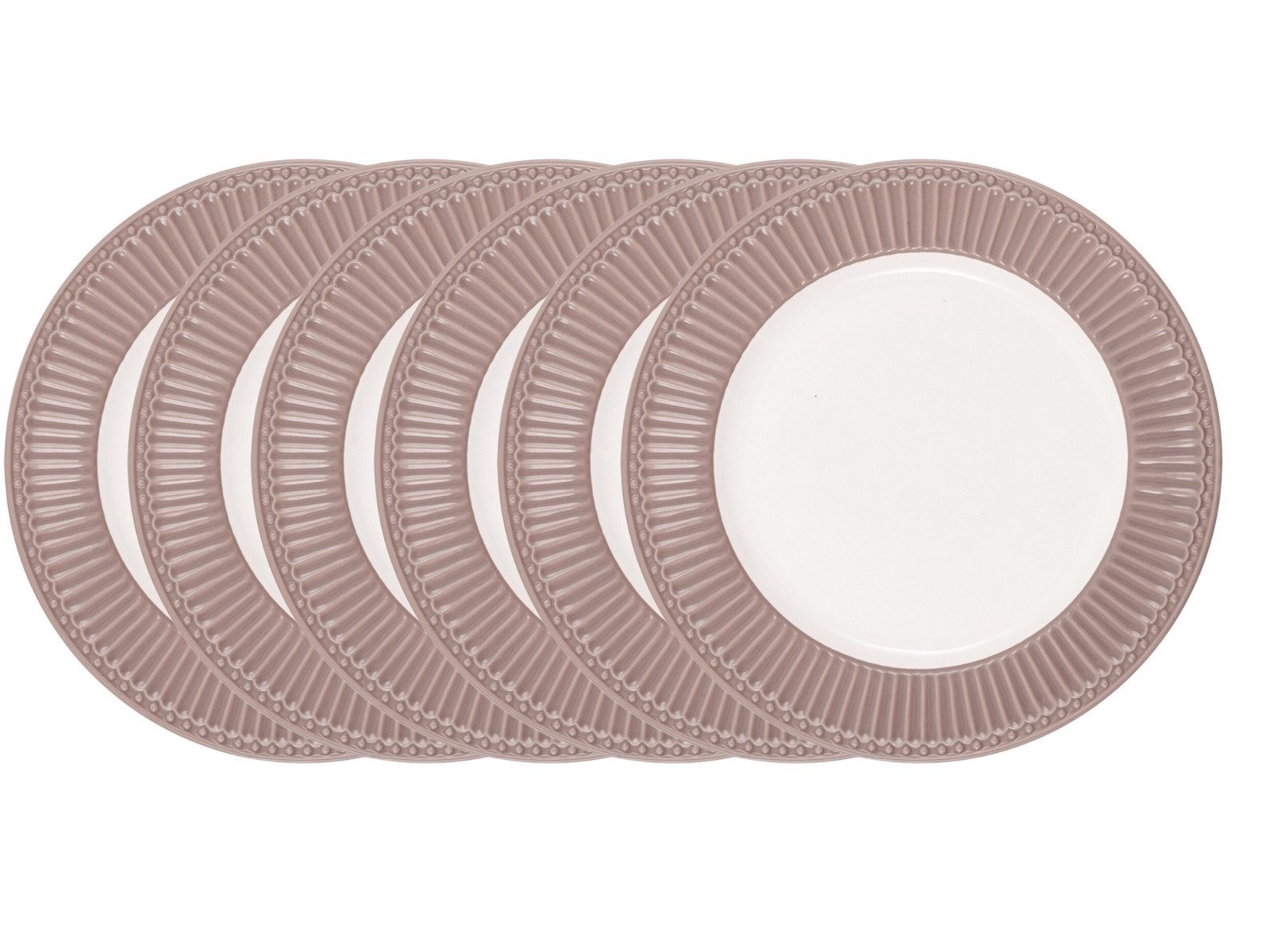 Greengate Teller-Set Alice Speiseteller hazelnut brown 26,5 cm Set6, Steinzeug