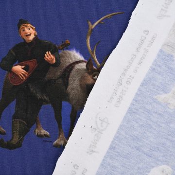 SCHÖNER LEBEN. Stoff Jersey Disney Frozen dunkelblau Digitaldruck 1,5m Breite, Digitaldruck