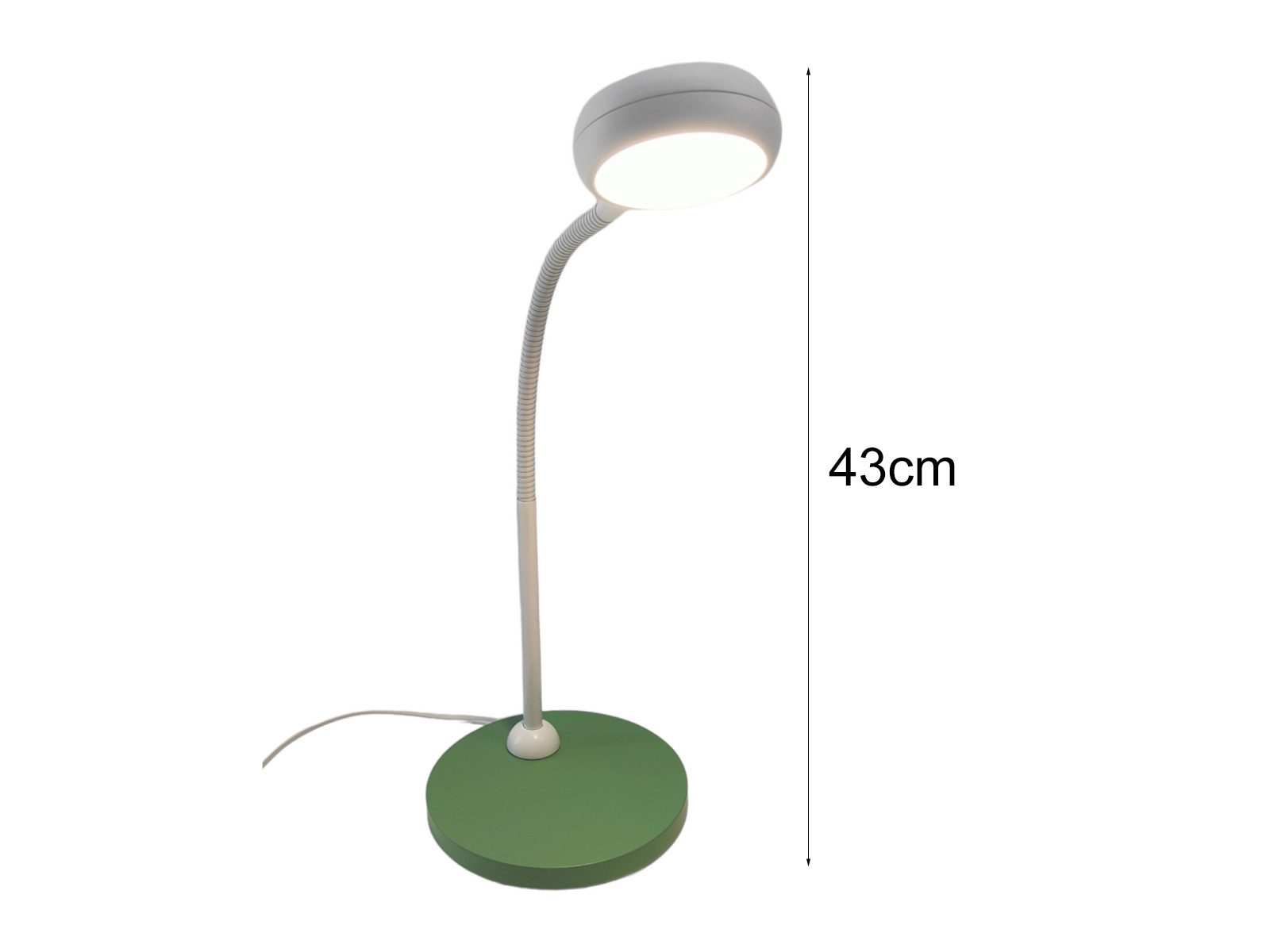 niermann LED Schreibtischlampe, Flexarm, LED wechselbar, Warmweiß, Leselampe Bett und Nachttisch-Lampe mit Holz-Fuß & Schwanenhals, 43cm