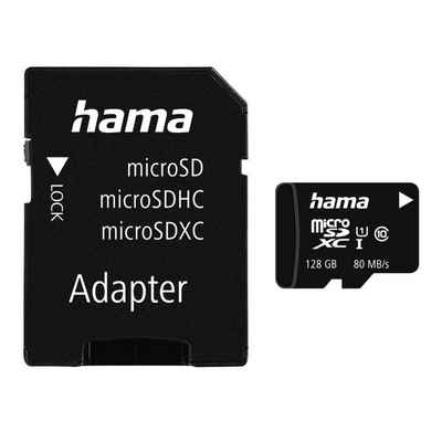 Hama microSDHC 16GB Class 10 UHS-I 80MB/s + Adapter/Foto Speicherkarte (128 GB, UHS-I Class 10, 80 MB/s Lesegeschwindigkeit)