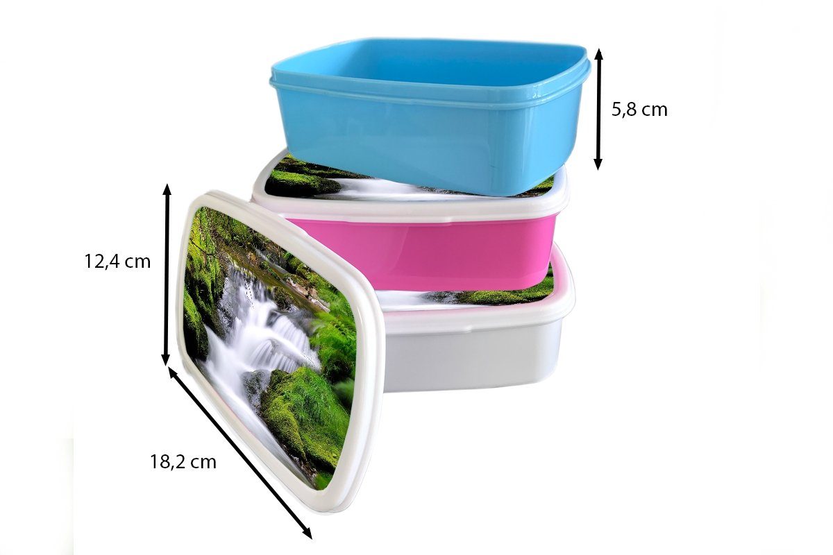 Kinder, Lunchbox Wasserfall, für Erwachsene, (2-tlg), Snackbox, Kunststoff - MuchoWow rosa Mädchen, - Natur Kunststoff, Brotdose Brotbox Wasser