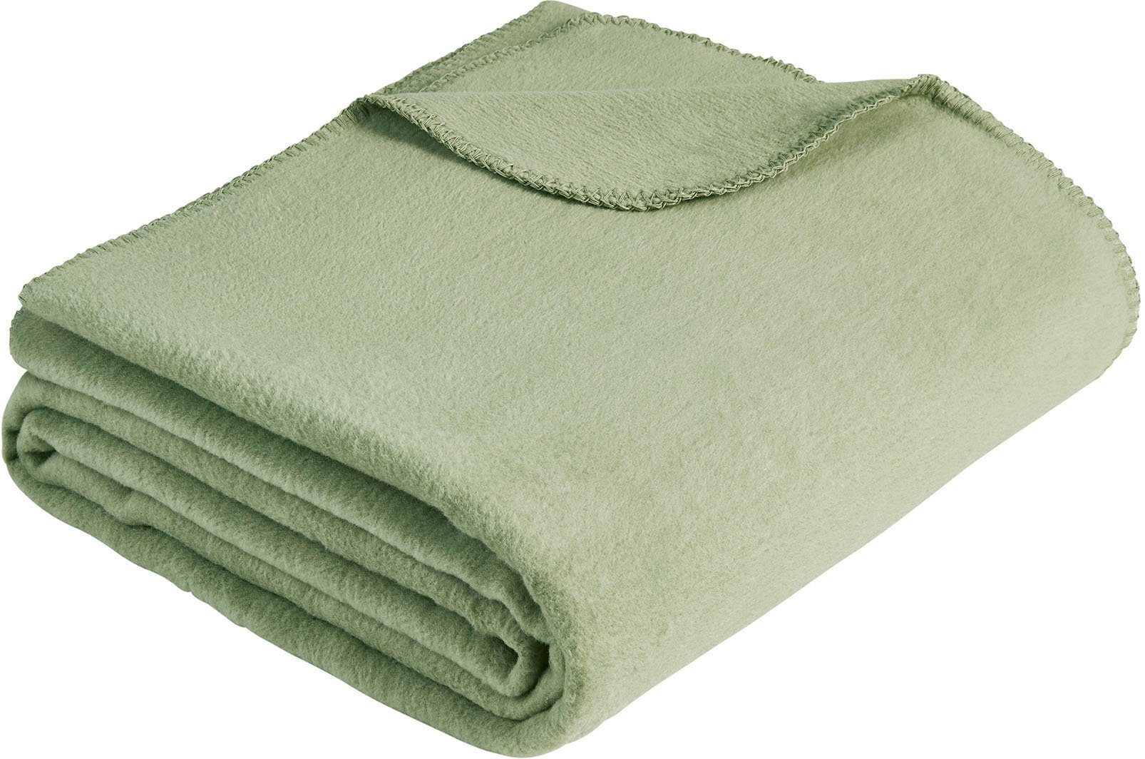 IBENA, Decke Uni Wohndecke Malaga, unifarben grün