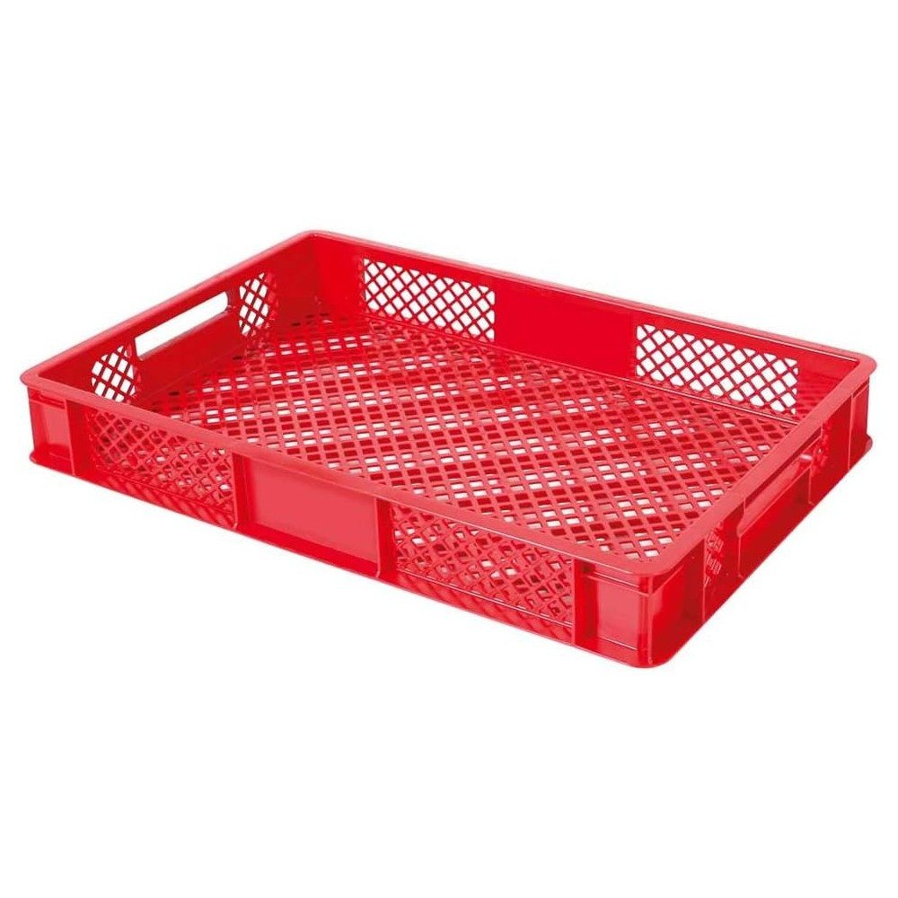 BRB-Lagertechnik Stapelbox 156x Eurobehälter/Bäckerkiste durchbrochen, LxBxH 600x400x90 mm, Stoßfest, robust und formstabil