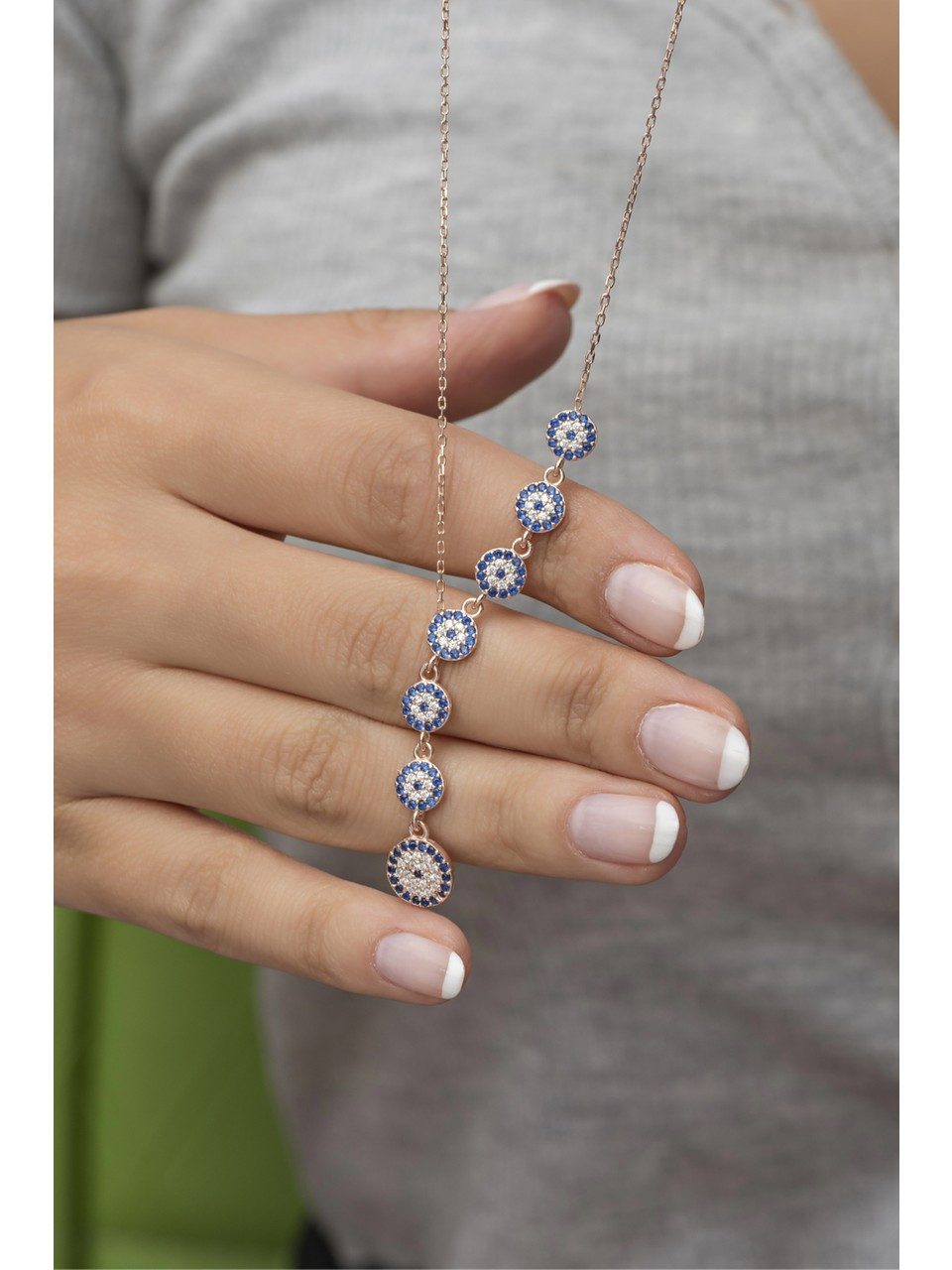 Nisan Ohrring-Set, 925er Silber Damen Halskette – Zirkonia Nazar-Amulett günstig online kaufen