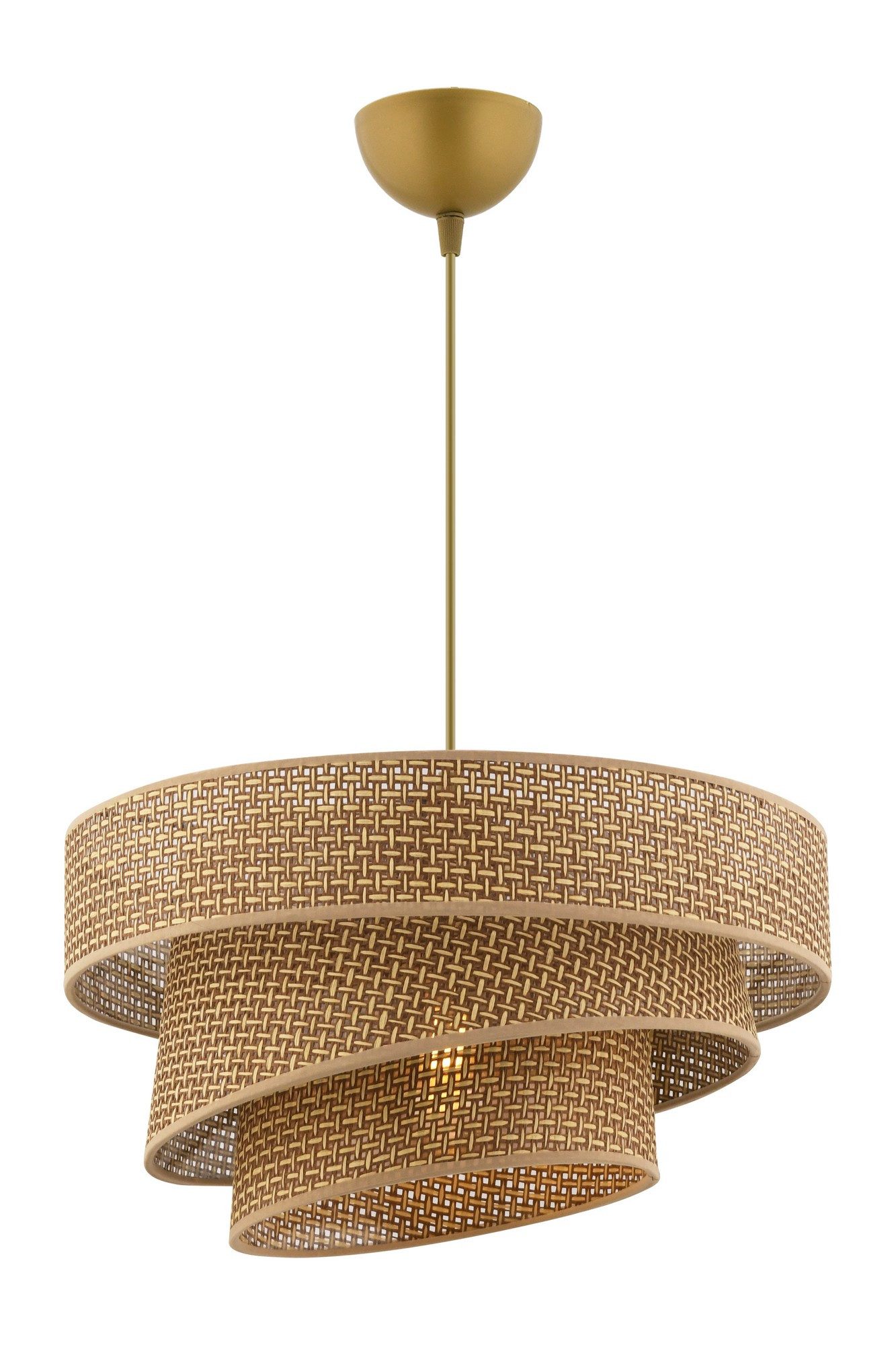 Opviq Pendelleuchte, ohne Leuchtmittel, Textilschirm in Rattanoptik