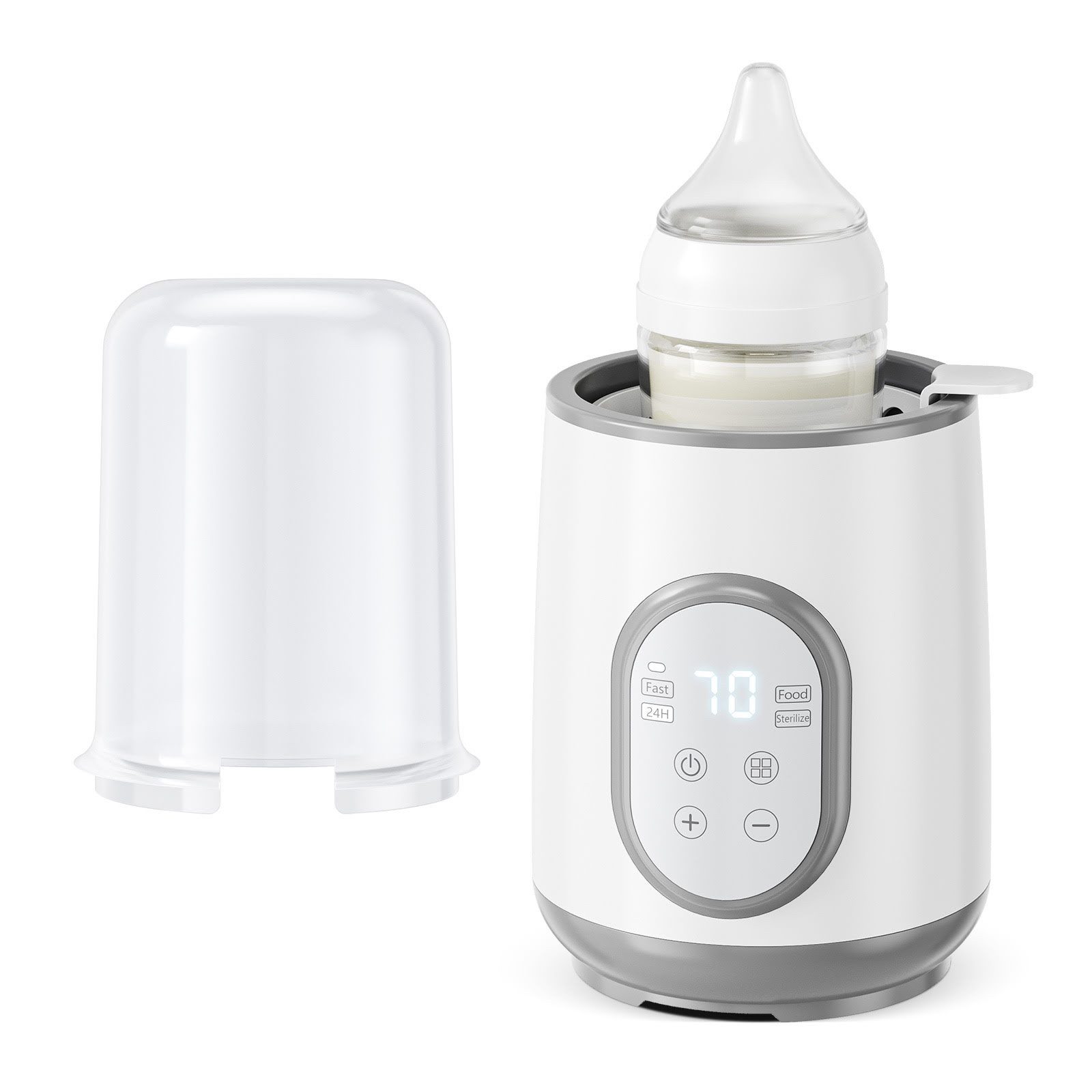 i@home Babyflaschenwärmer grau mit Netzstecker, Kompatibel mit allen Babyflaschen