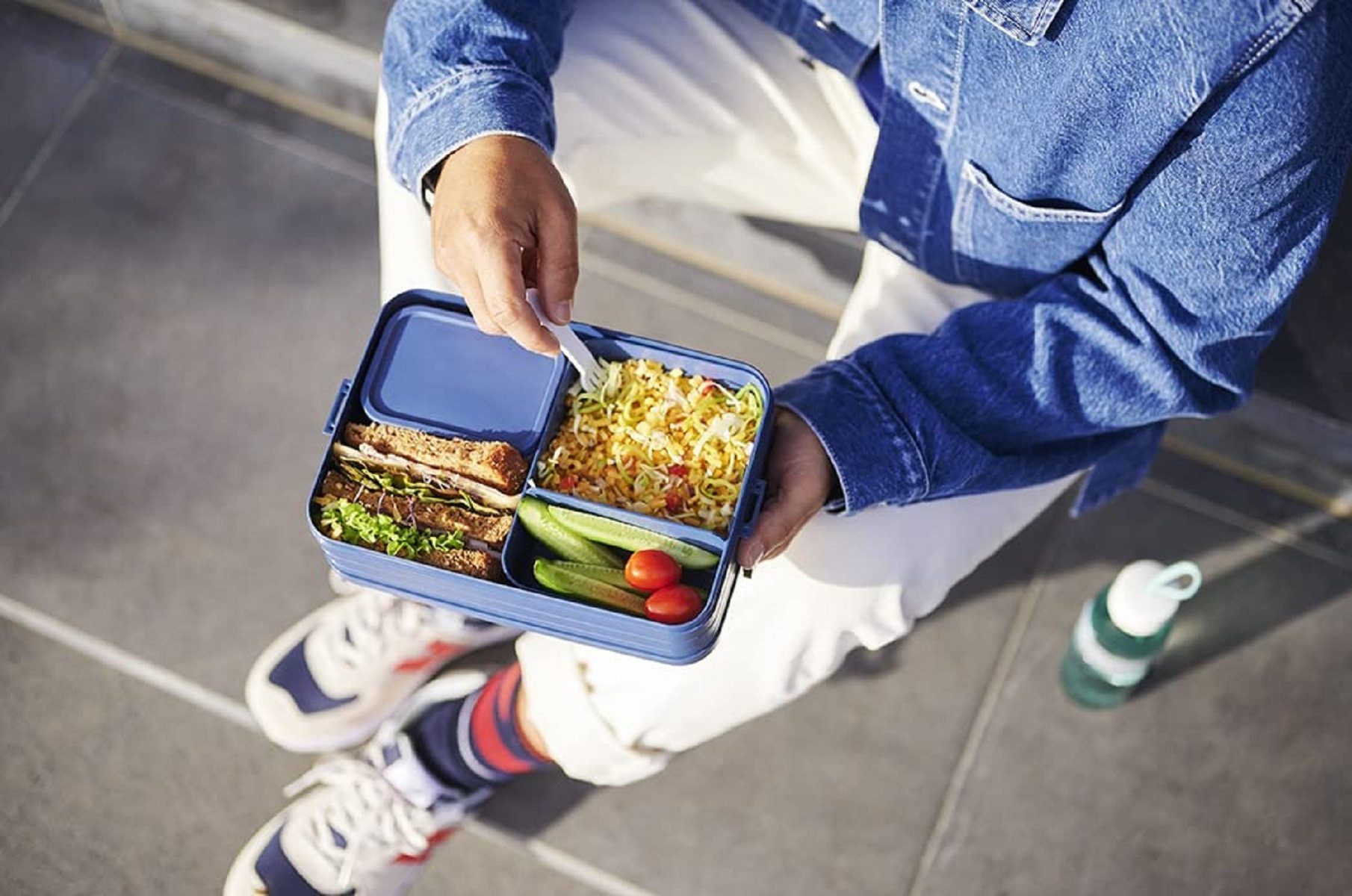 Mepal Lunchbox Lunchbox Take A Break Large, 1500 ml, mit Fächern für Mealprep, Vivid Blue, geeignet für bis zu 8 Butterbrote