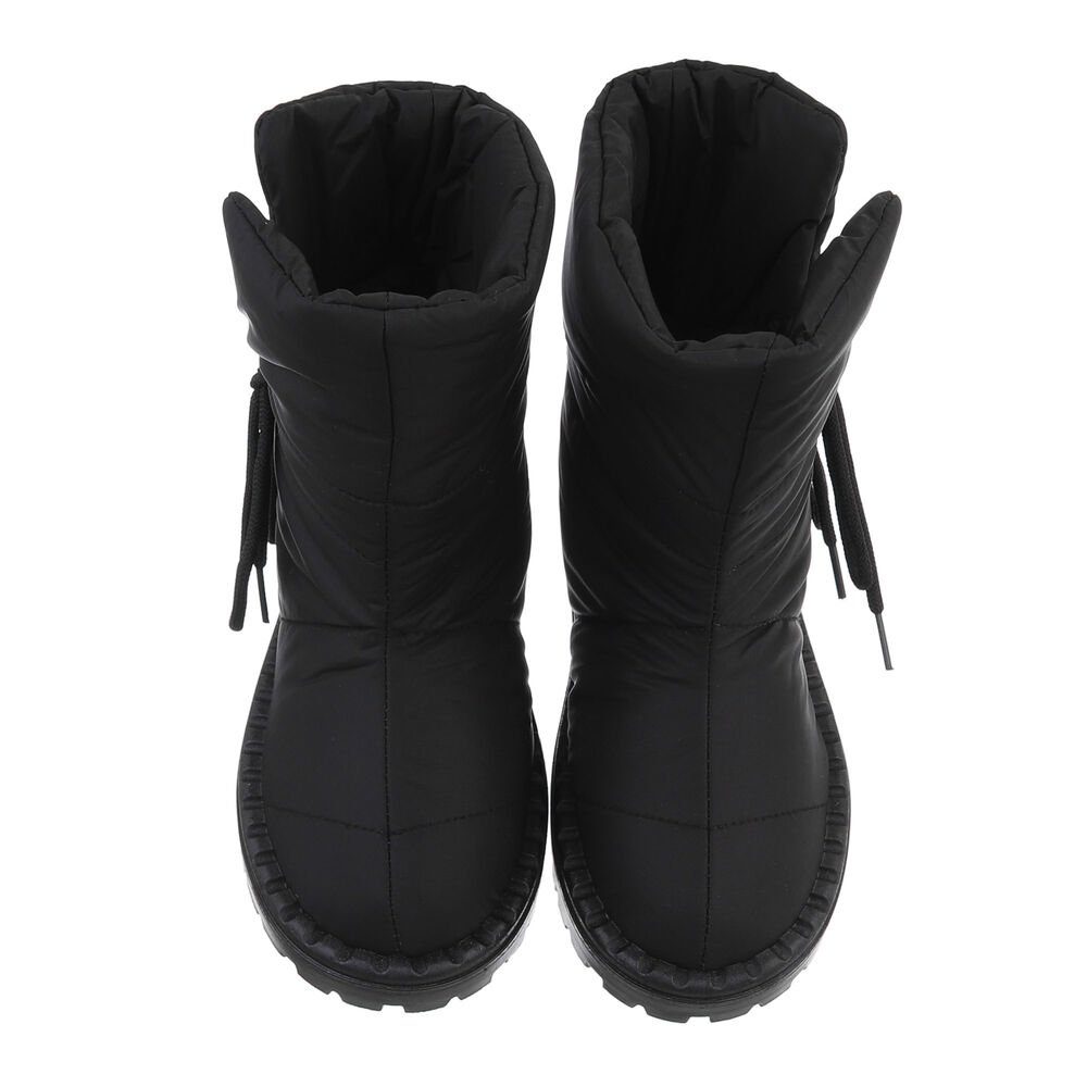 Ital-Design Damen Snowboots Freizeit Snowboots Flach Flache Stiefeletten in Schwarz