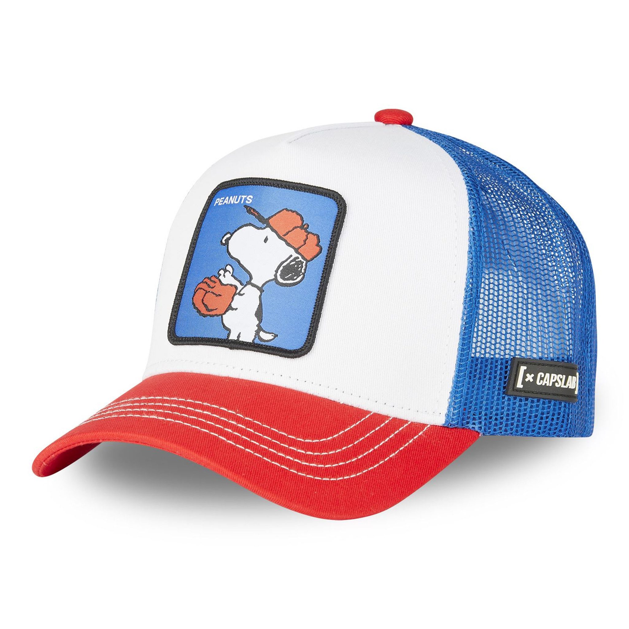 Capslab Trucker Cap CAPSLAB Trucker Cap - PEANUTS - SNOOPY Patch Red/White/Blue (Basecap, Basecap, Meshcap, Trucker Kappe) Peanuts Patch