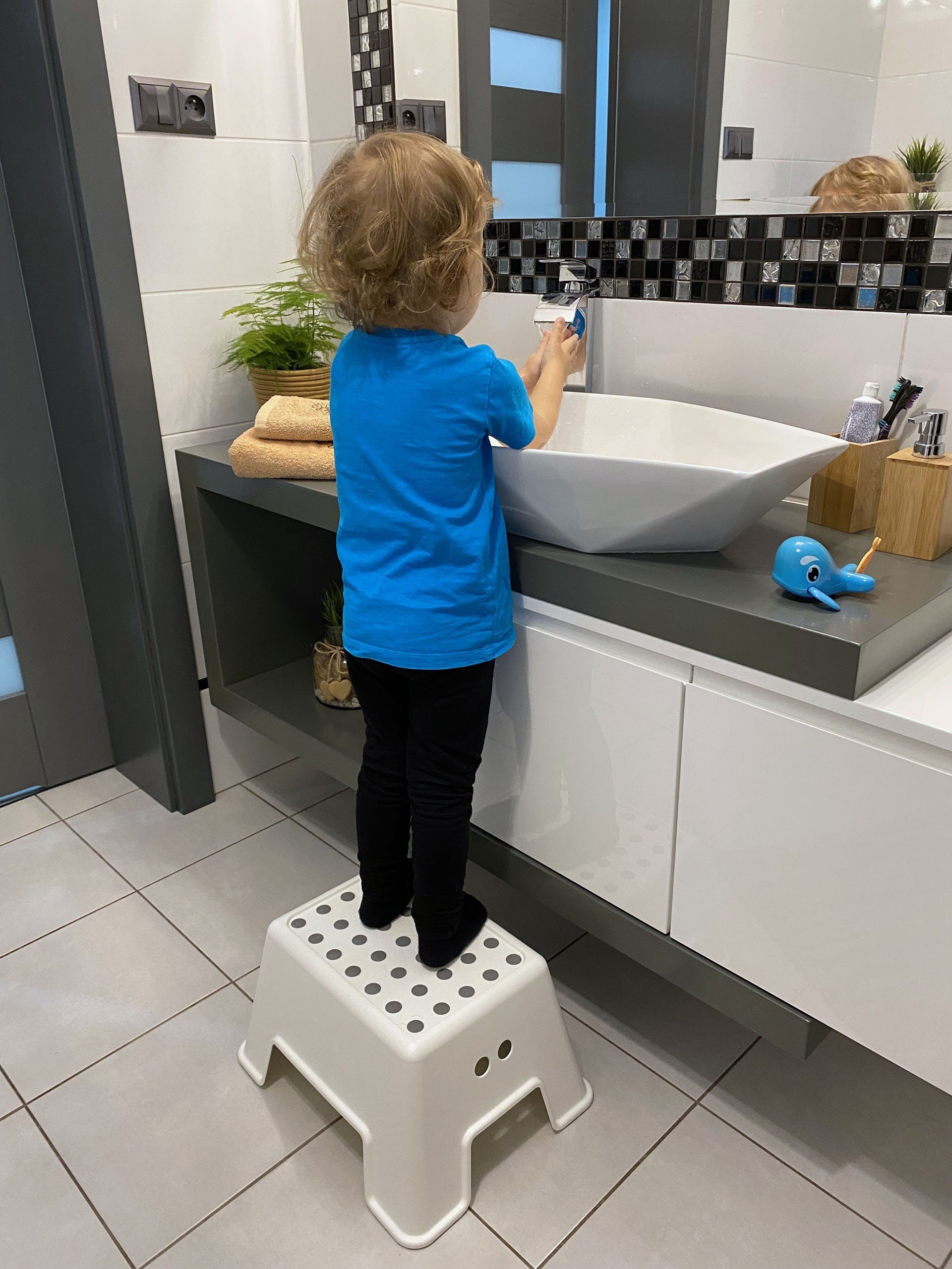IKEA Tritthocker BOLMEN weißer rutschfester Kindertritt IKEA
