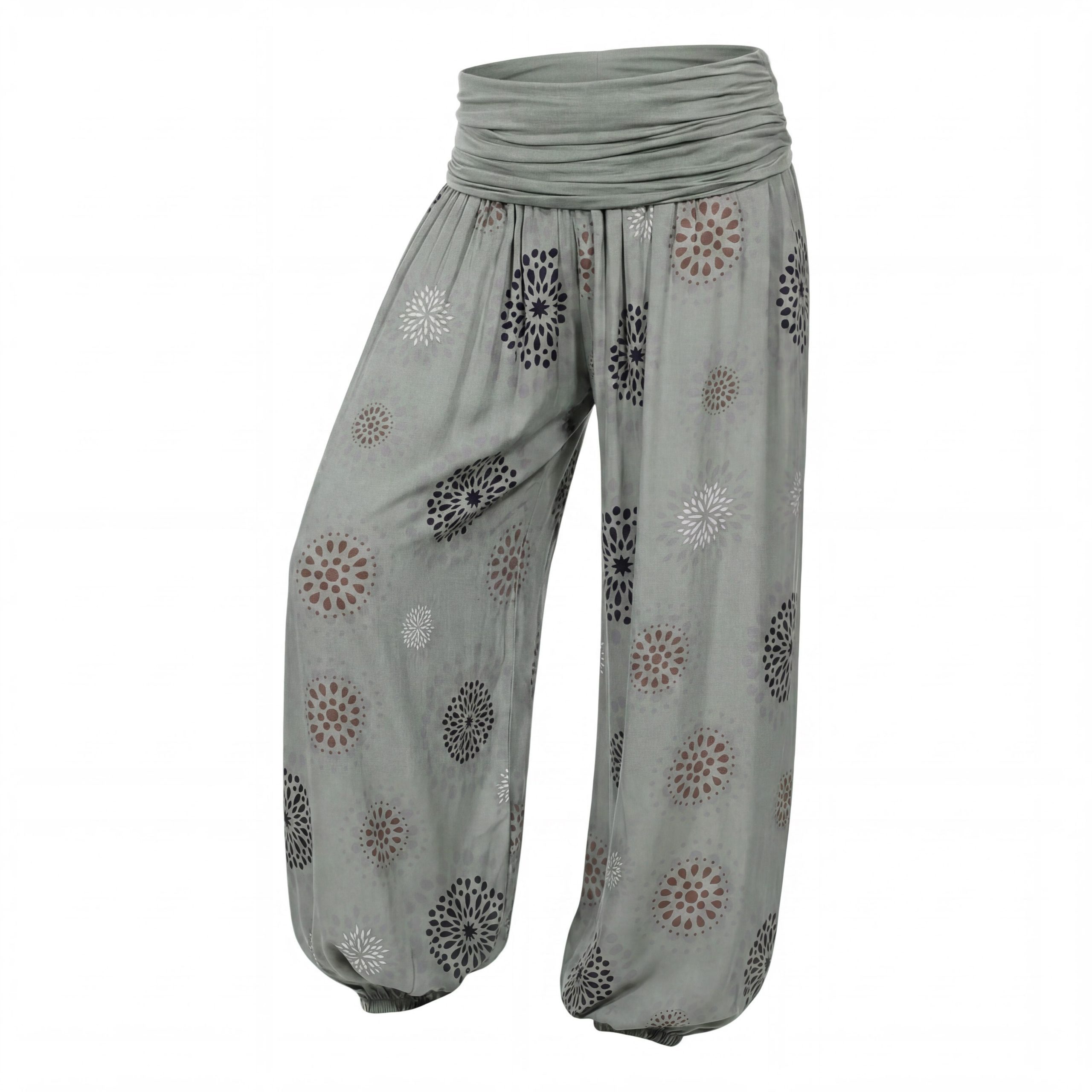 OriginalYou Haremshose Pluderhose für Damen leichte Haremshose sommerliche Yogahose Middle Waist, mit elastischem Bund, weites Bein