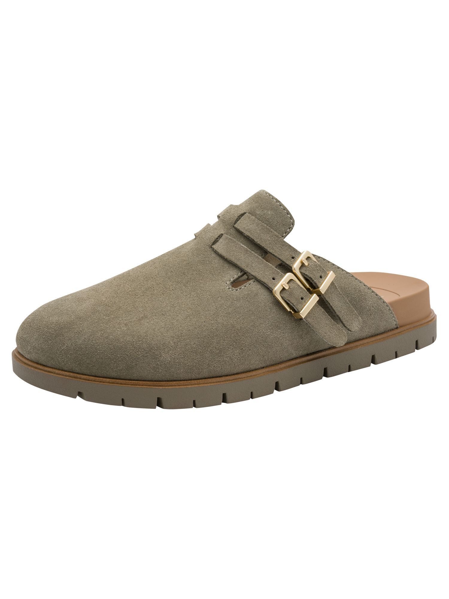 Tamaris WIDE FIT comfortFit aus Leder kein Absatz Pantolette comfortFit