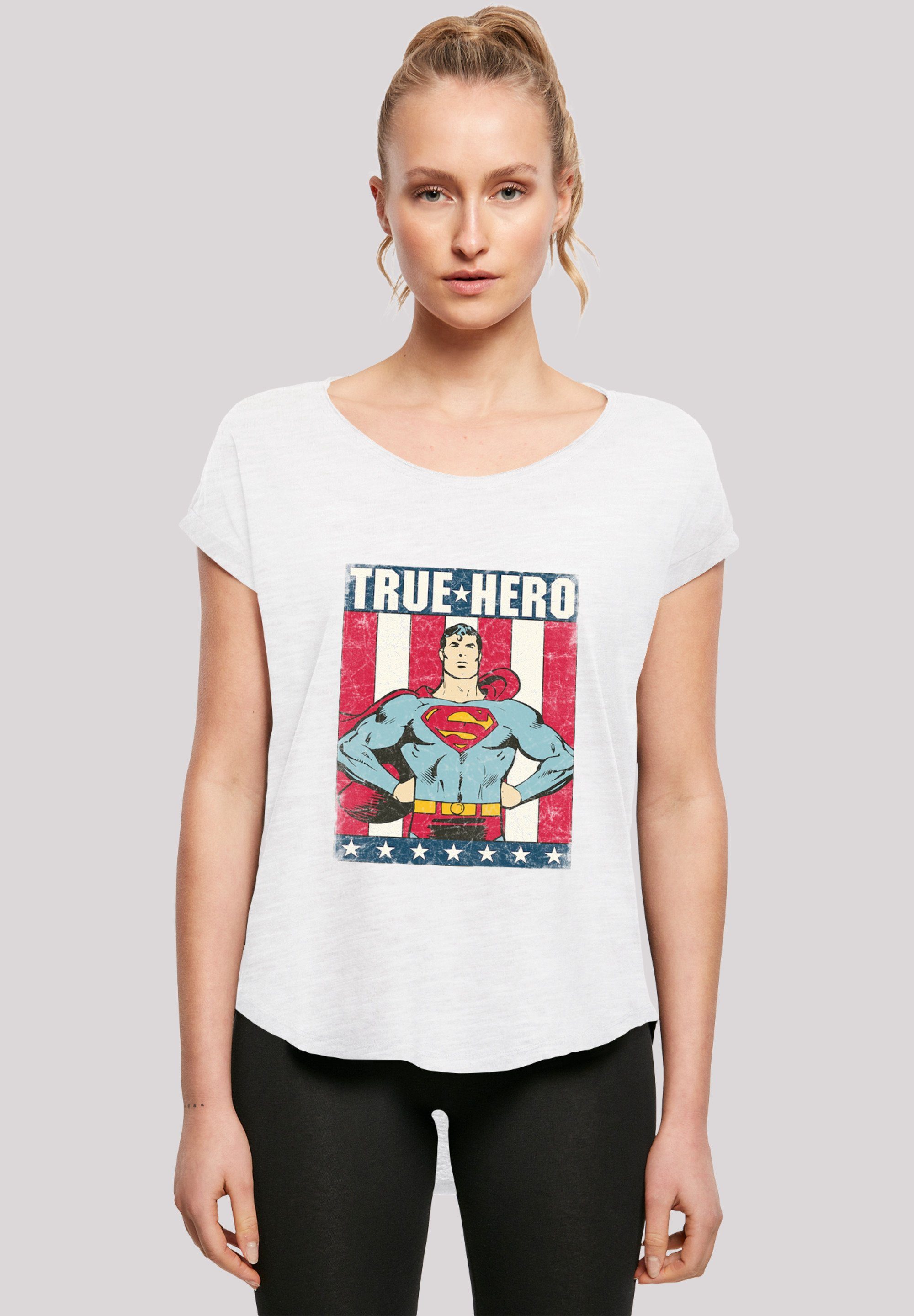 F4NT4STIC T-Shirt Long Hero T-Shirt Superman Cut DC Superheld Print Comics True