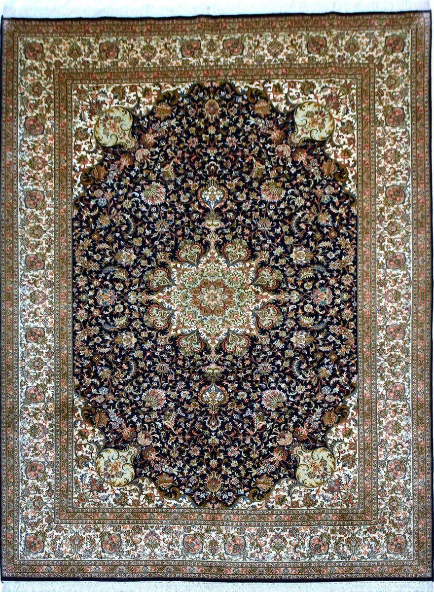 Seidenteppich Kashan 8720 KAYOOM - Handgefertigtes Einzelstück mit Echtheitszertifikat