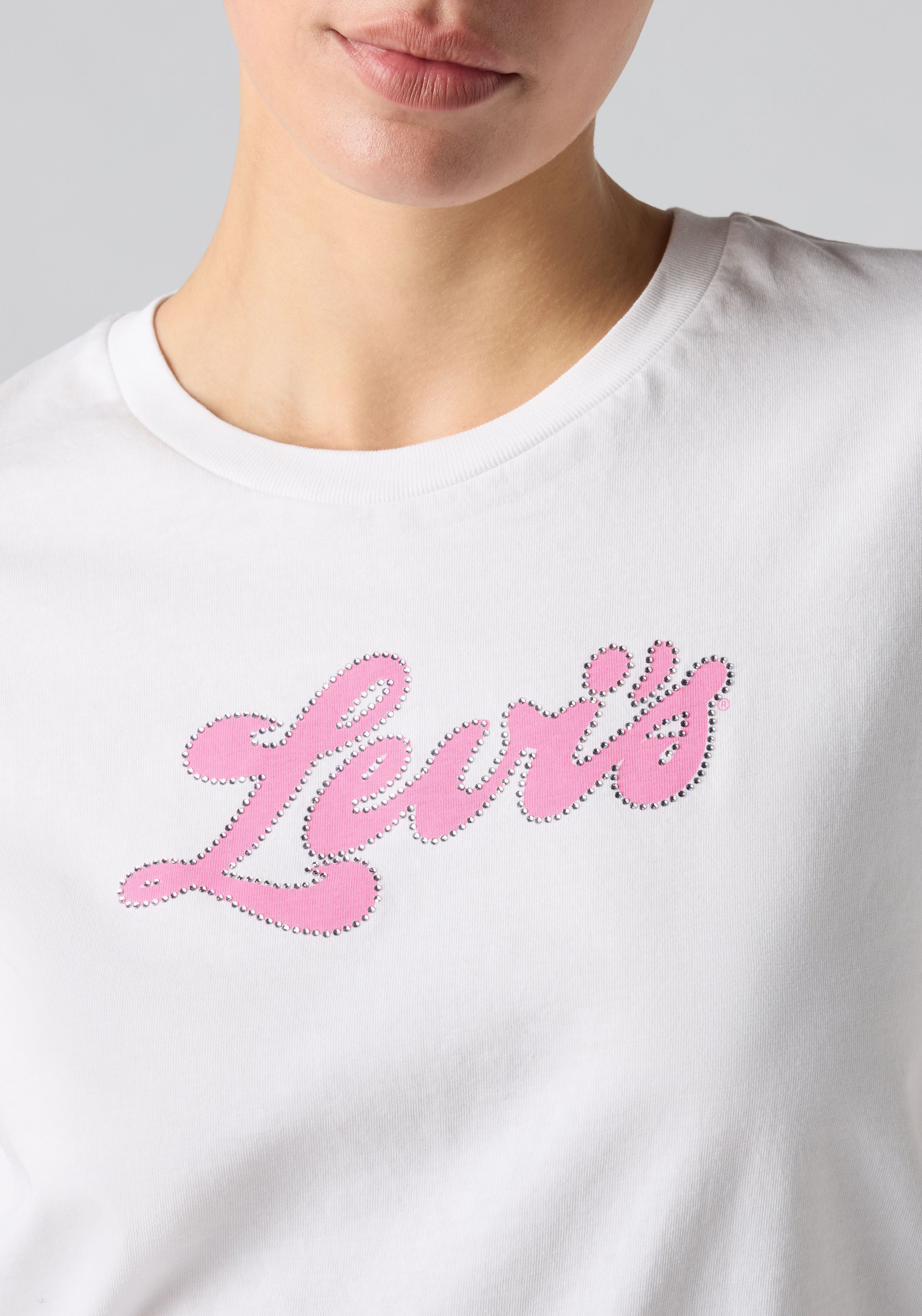Levi's® Rundhalsshirt THE PERFECT TEE mit Logo im Metallic-Holo Print