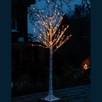 VOLTRONIC LED Baum LED-Baum in Birkenoptik, Fernbedienung, Timer, 8 Lichtmodi, Timer, LED fest integriert, Warmweiß, 8 Lichtmodi, Timer, LED fest integriert, Fernbedienung, Größenwahl