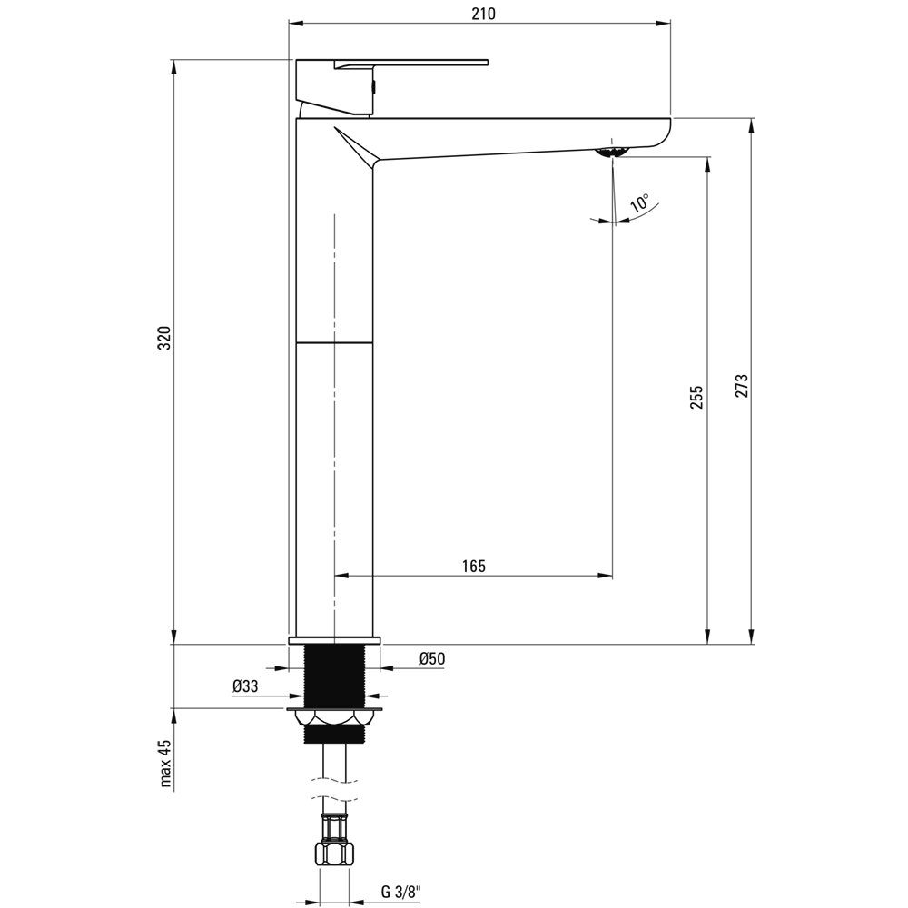 Lomadox Waschtischarmatur ALPINIA-30 verchromt, Waschtischarmatur inkl. Klick-Klack Ventil