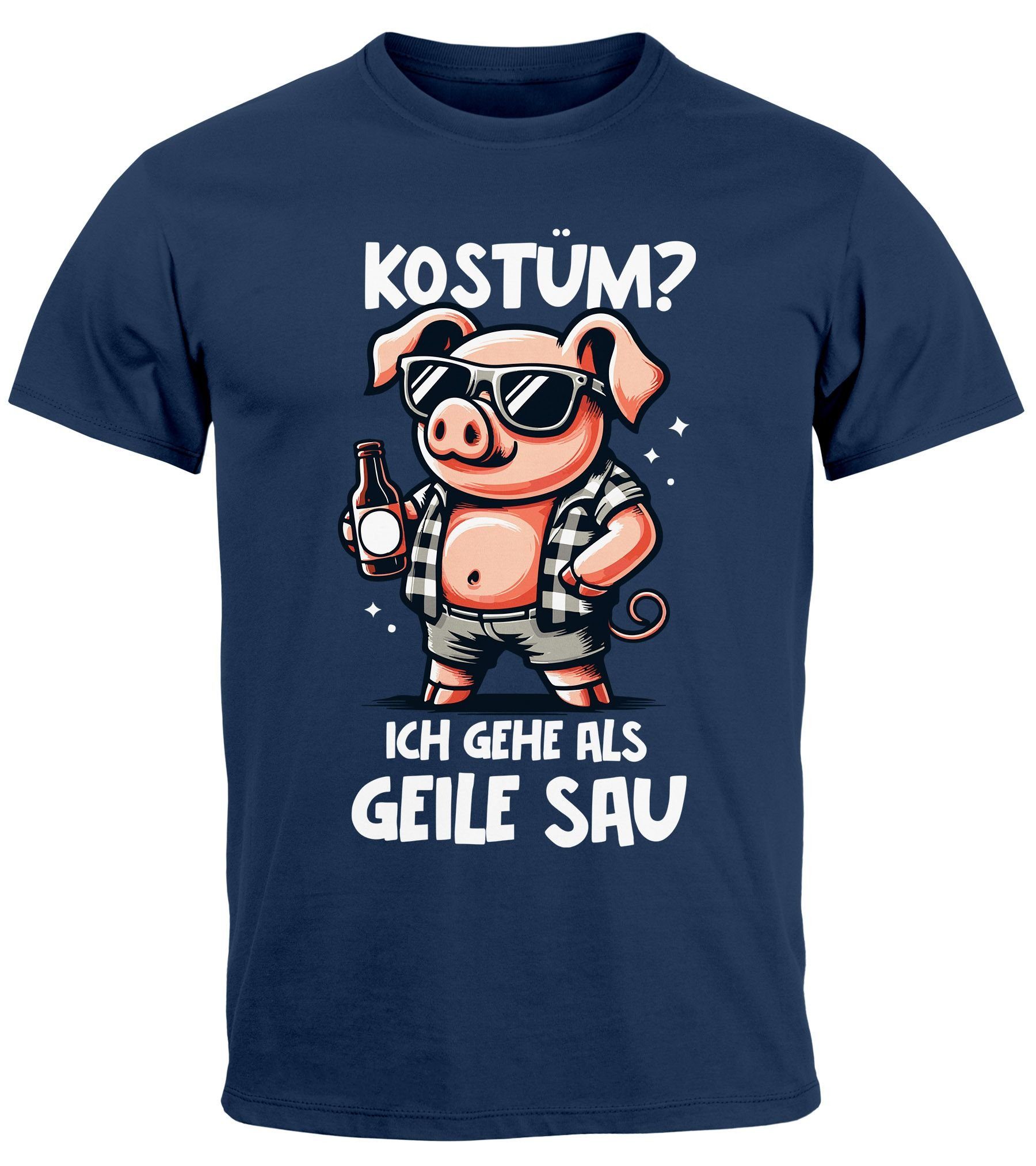 MoonWorks Print-Shirt Herren T-Shirt Fasching Karneval günstig online kaufen