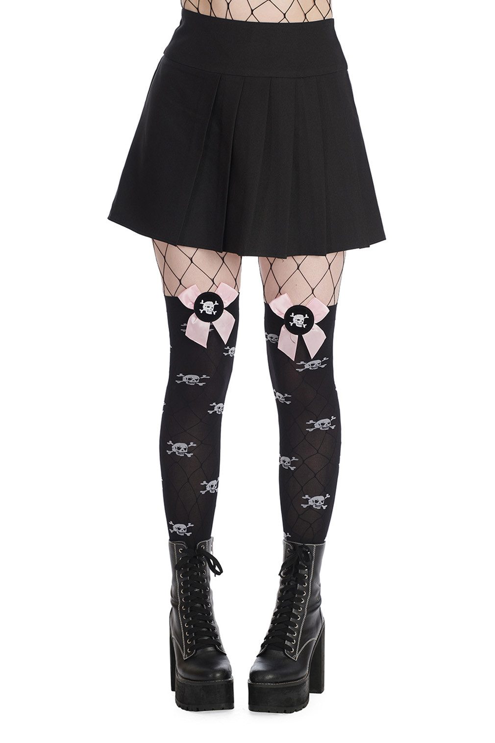 Banned Plisseerock Shiro Gothic Goth Retro Punk Minirock günstig online kaufen
