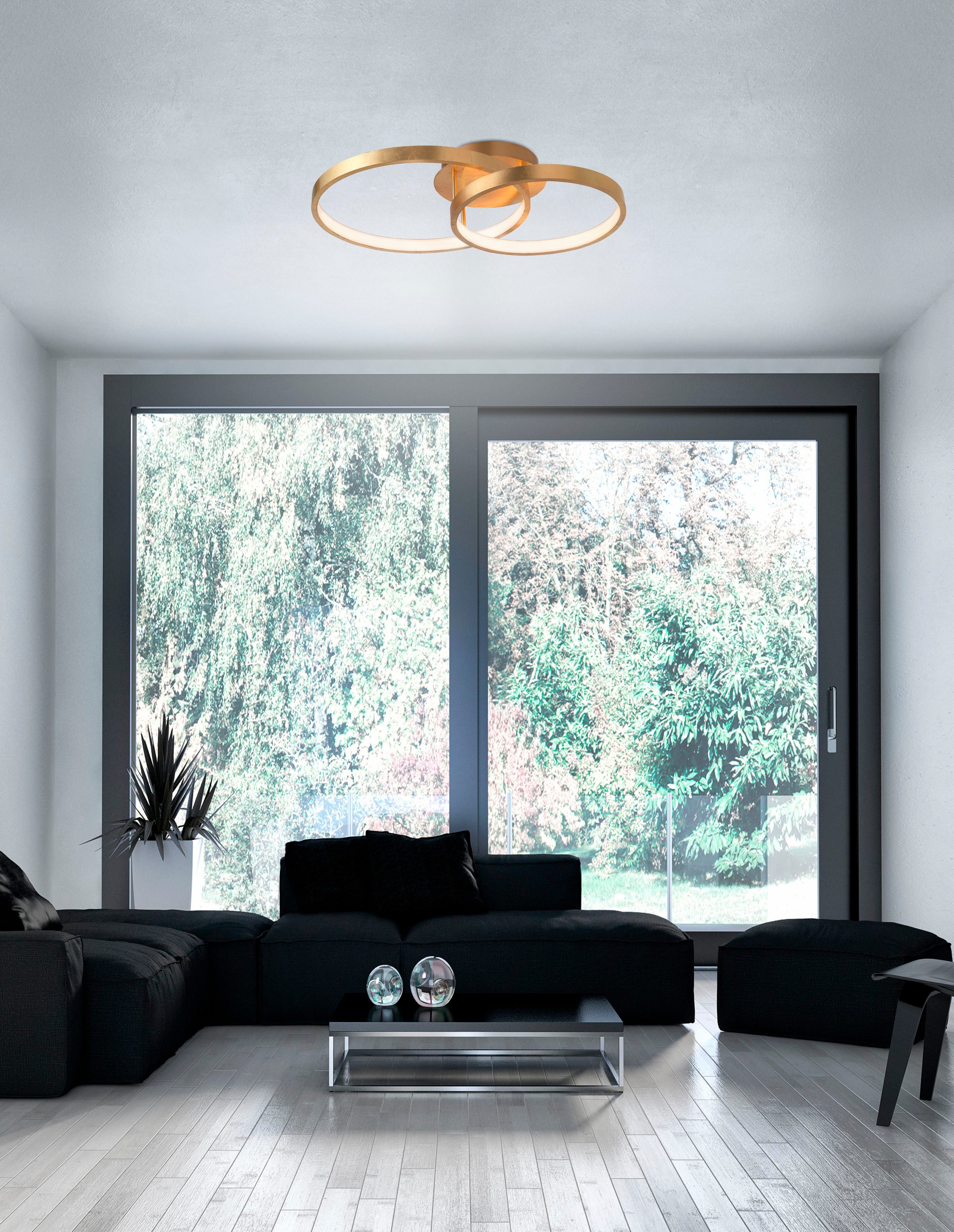 Nova Luce LED Deckenleuchte LEON, LED fest integriert, Warmweiß