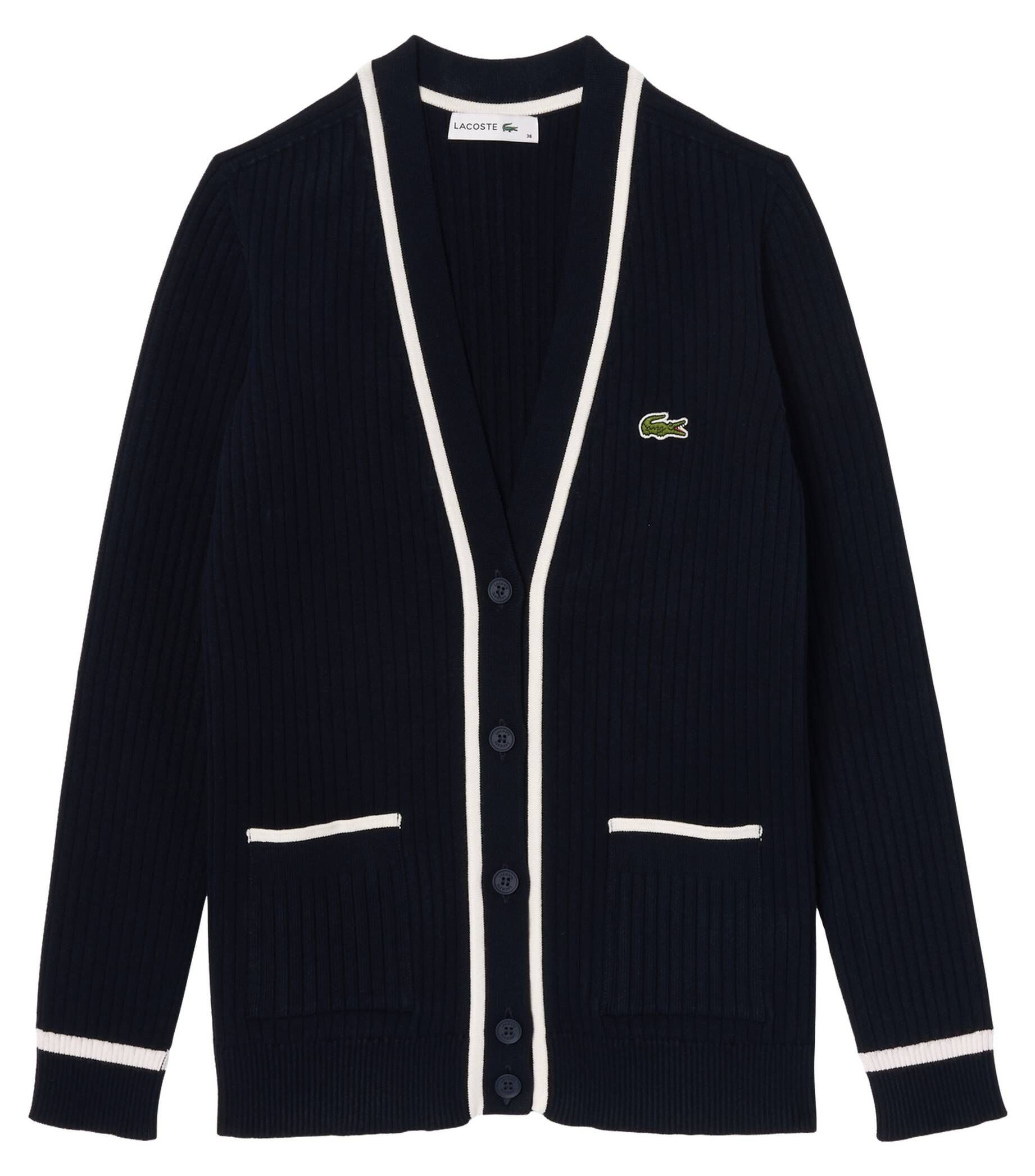 Lacoste Cardigan Damen Strickjacke mit Viskose (1-tlg)