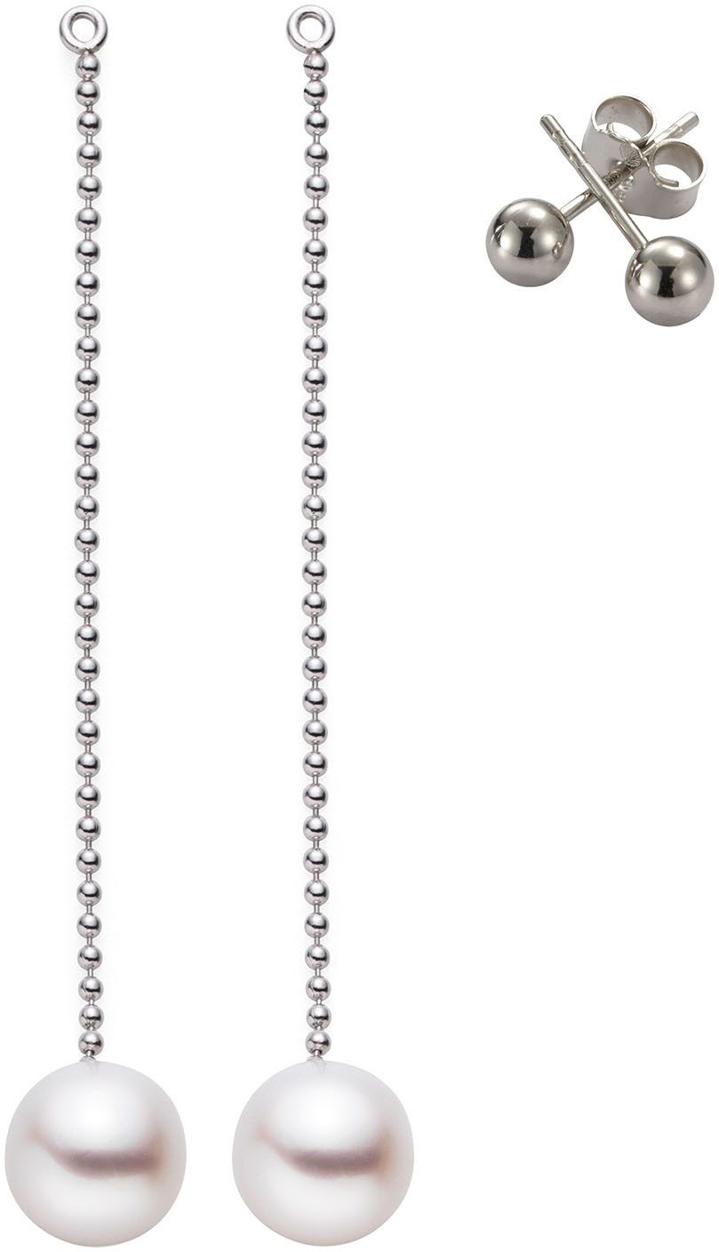 Adriana Paar Ohrstecker Schmuck Geschenk Silber 925 Ohrringe Portofino, Made in Germany - mit Süßwasserzuchtperle - Einhänger abnehmbar