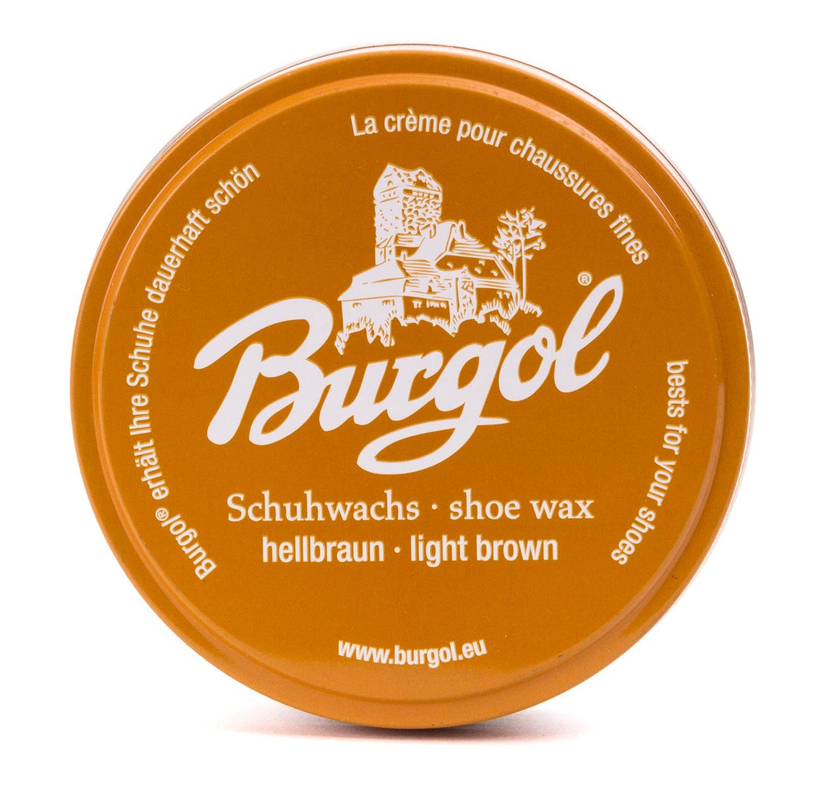 Burgol Hellbraun Schuhpflegeset und Schuhputzbürste perfekte Bürsten Basic das Rundumset Schuhcreme mit -