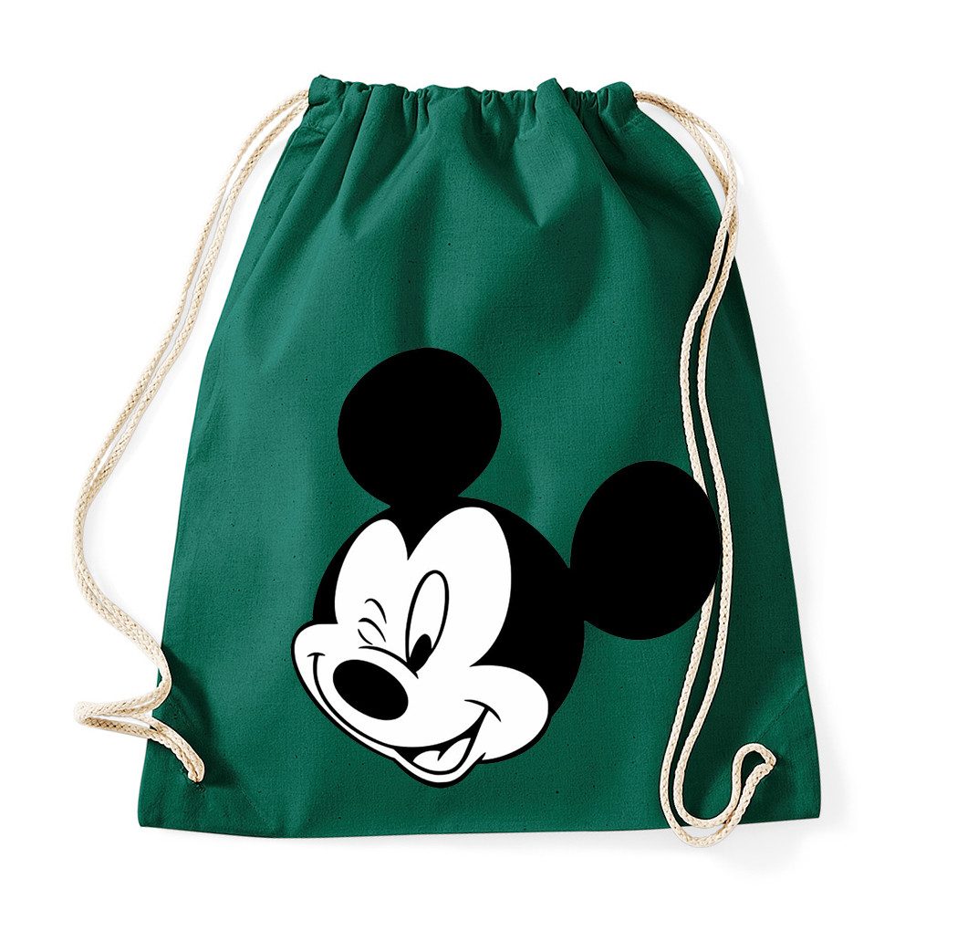 Blondie & Brownie Turnbeutel Mickey Zwinker Baumwoll Turnbeutel Freizeit Sport Kordel Komfort, Turnbeutel Mickey Zwinker Baumwolle Kordelzug Schule Sport