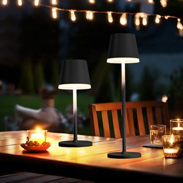 Globo LED Solarleuchte, LED-Leuchtmittel fest verbaut, Warmweiß, Gartendeko Solarlampe Tischleuchte LED Akku Terrassenlampe anthrazit