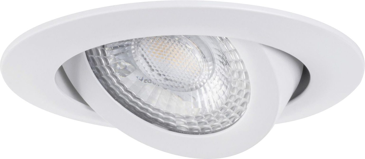 Paulmann LED Einbaustrahler Paulmann LED Einbauleuchte 3er-Set weiß schwenkbar, Inkl. Leuchtmittel, Dimmbar ohne Bewegungsmelder