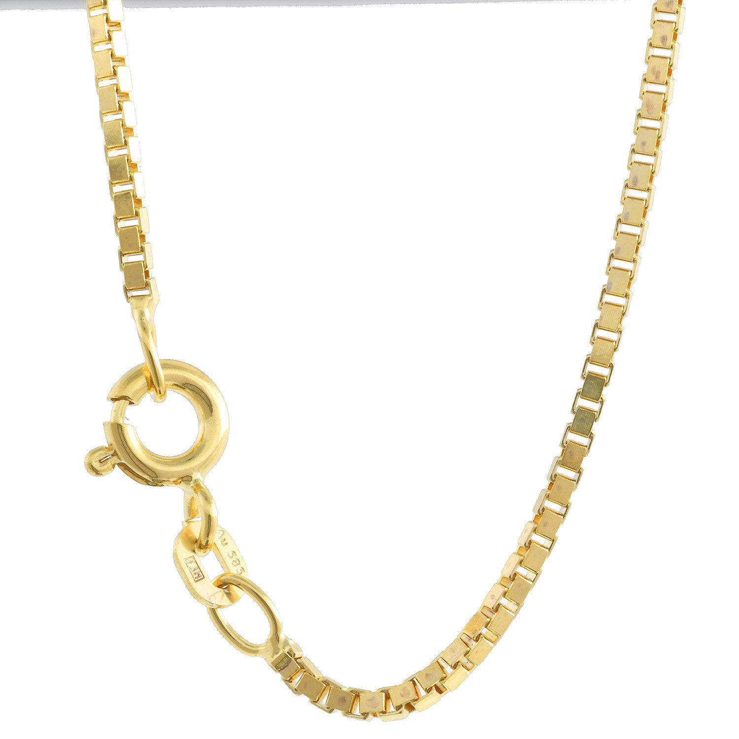 HOPLO Goldkette Goldkette Venezianerkette Länge 60cm - Breite 1,4mm - 585-14 Karat Gol, Made in Germany