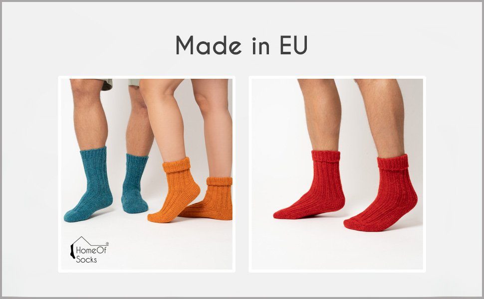 HomeOfSocks Socken Bunte Socken mit und und Socken warme Wollanteil Alpakawolle Alpakawolle mit Strapazierfähige mit Umschlag Orange Wolle 40% und