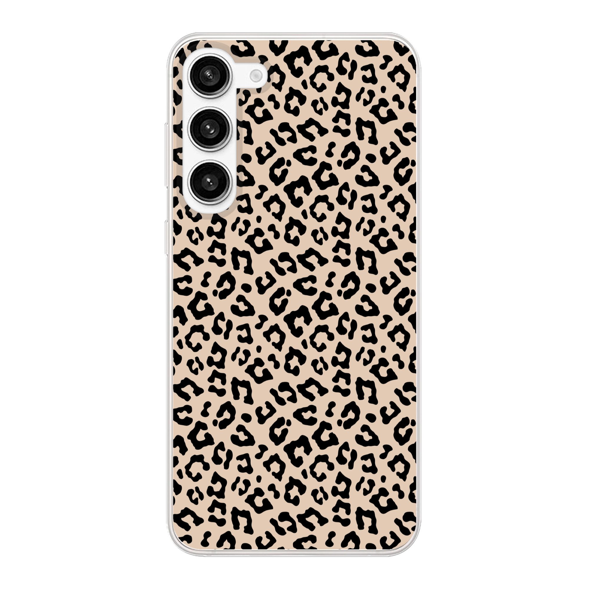 MuchoWow Handyhülle für Samsung Galaxy S23 Plus Pantherdruck - Schwarz - Braun - Tierdruck, Phone Case, Silikon, Schutzhülle Dünn