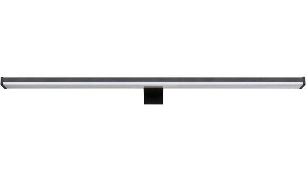 EGLO Spiegelleuchte PANDELLA 2 Spiegellampe, Alu, Kunststoff, IP44, Badezimmerlampe, Lampe, LED wechselbar, Neutralweiß, Wand-/Deckenleuchte, L60 x H4 x AL12 cm, schwarz, 11W inkl.