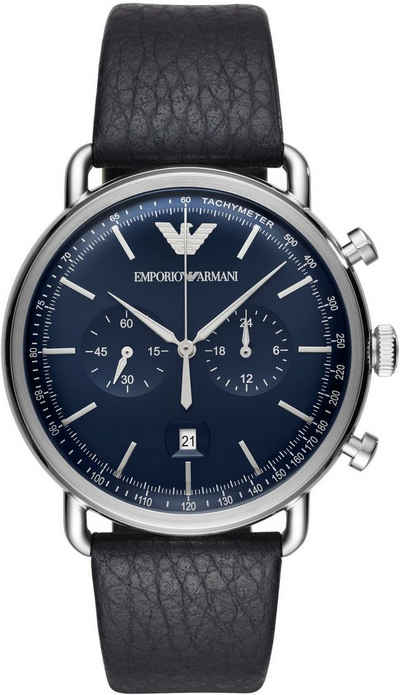 Emporio Armani Chronograph AR11105, Quarzuhr, Armbanduhr, Herren, Stoppfunktion, Datum, 12/24-Std.-Anzeige